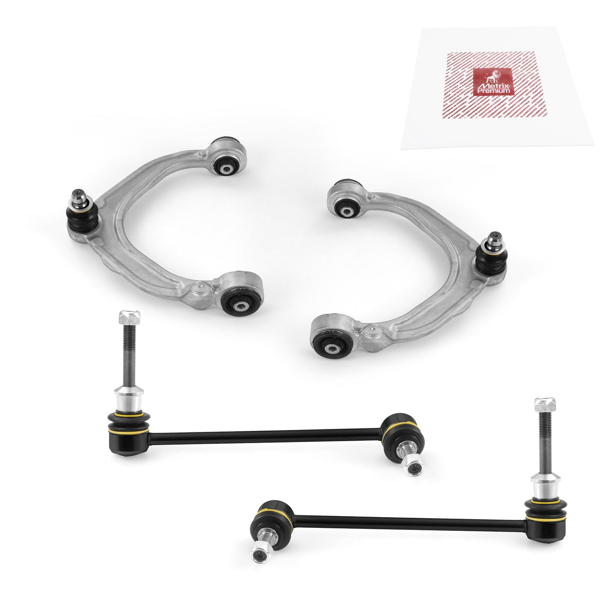 Metrix Premium Chassis Parts - 4 Pc Front Upper Control Arm & Front Sway Bar Stabilizer End Link Kit Fits 07-18 Bmw X5, 08-14 X6