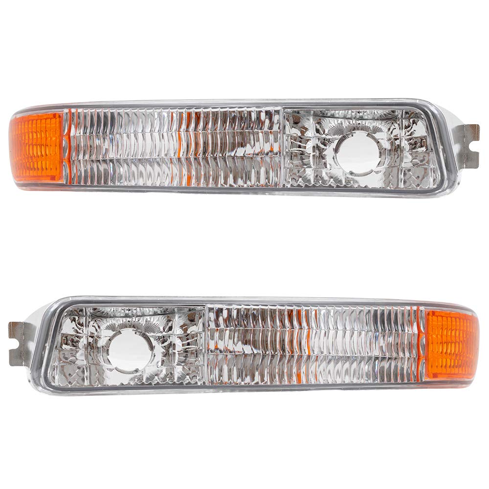 Brock Replacement Driver and Passenger Set Park Signal Front Marker Lights Compatible with 1999-2007 Sierra Pickup Truck 2000-20