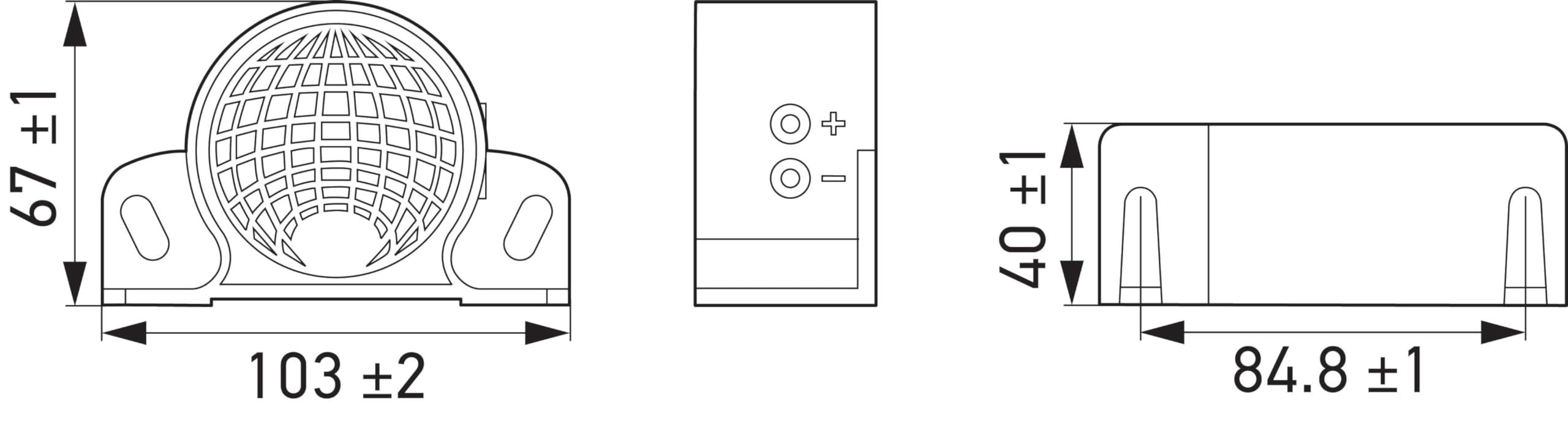 Hella 009148141 Black 9V/48V 110 Db Back-Up Alarm