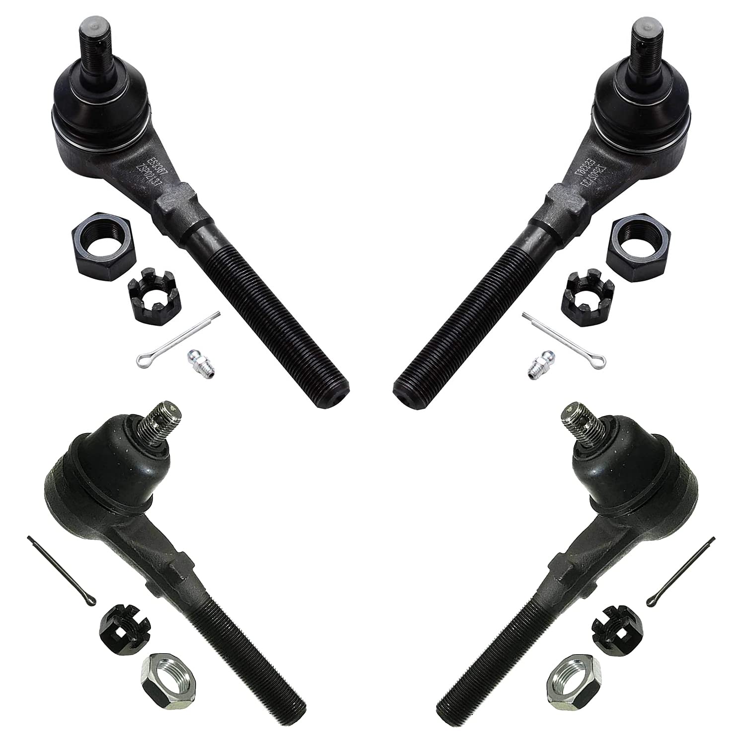 Detroit Axle - 4WD Front 4pc Tie Rods for Ford F-150 F-250 Expedition Lincoln Navigator, 4 Outer & Inner Tie Rod Ends Replacement
