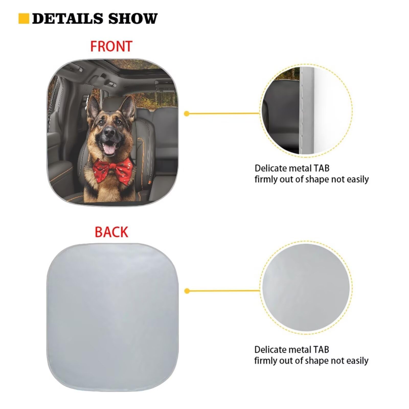Renewold 2Pcs Sunshade For Car Windshield German Shepherds Animal Driving Reflective Blocks Heat Sunlight Foldable Sun Shade Shi