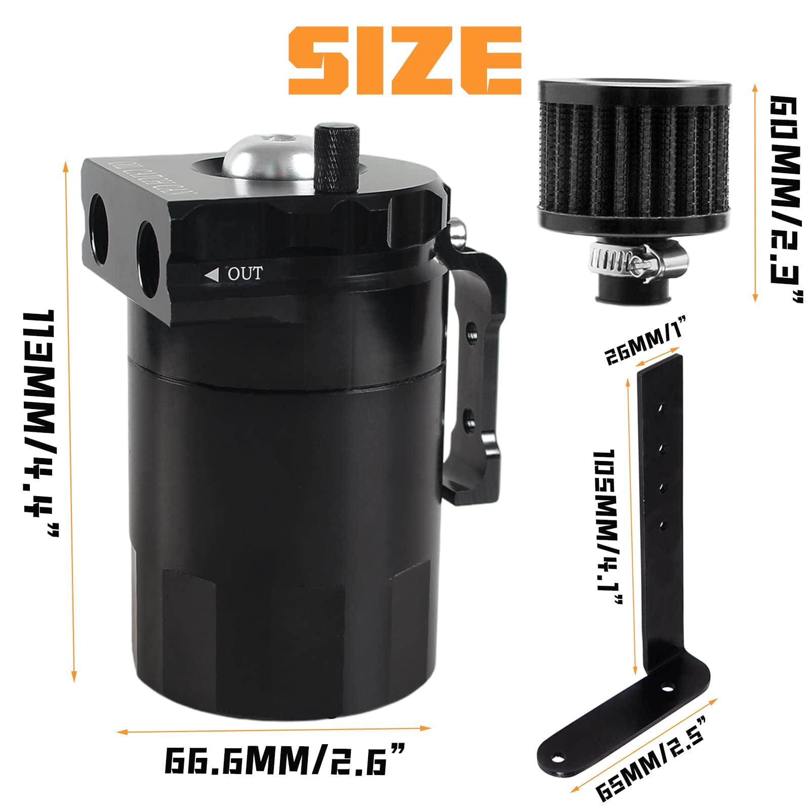 Poseng Oil Catch Can Baffled Oil Separator Tank Compatible With Ford F150 5.0L 2.7Eb 3.5Eb 11-22, Expedition 3.5L Ecoboost 18-22