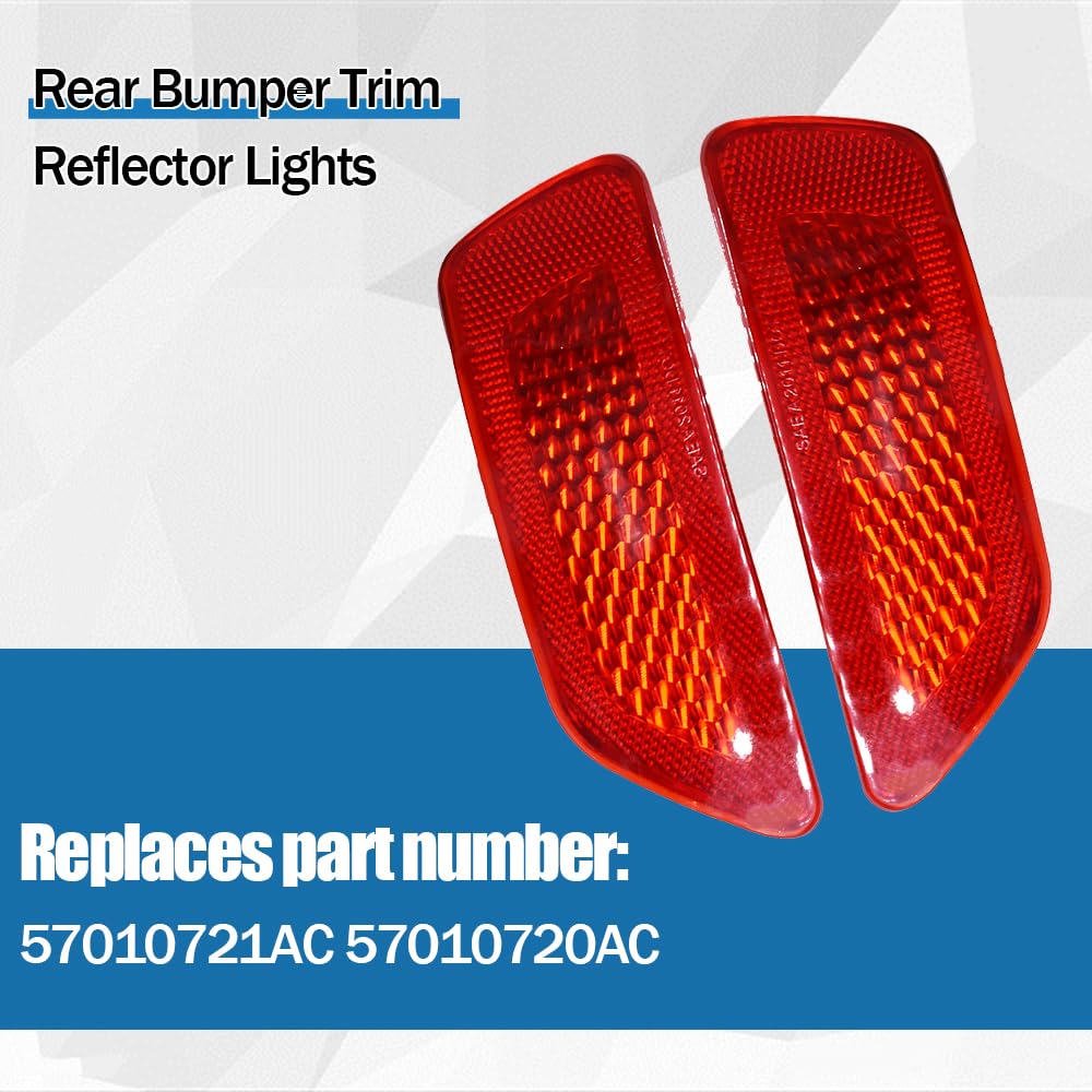 CULMKARI Rear Bumper Trim Reflector Lights Fits for 2012-2018 Jeep Grand Cherokee 2012-2020 Dodge Journey 2013-2017 Jeep Patriot