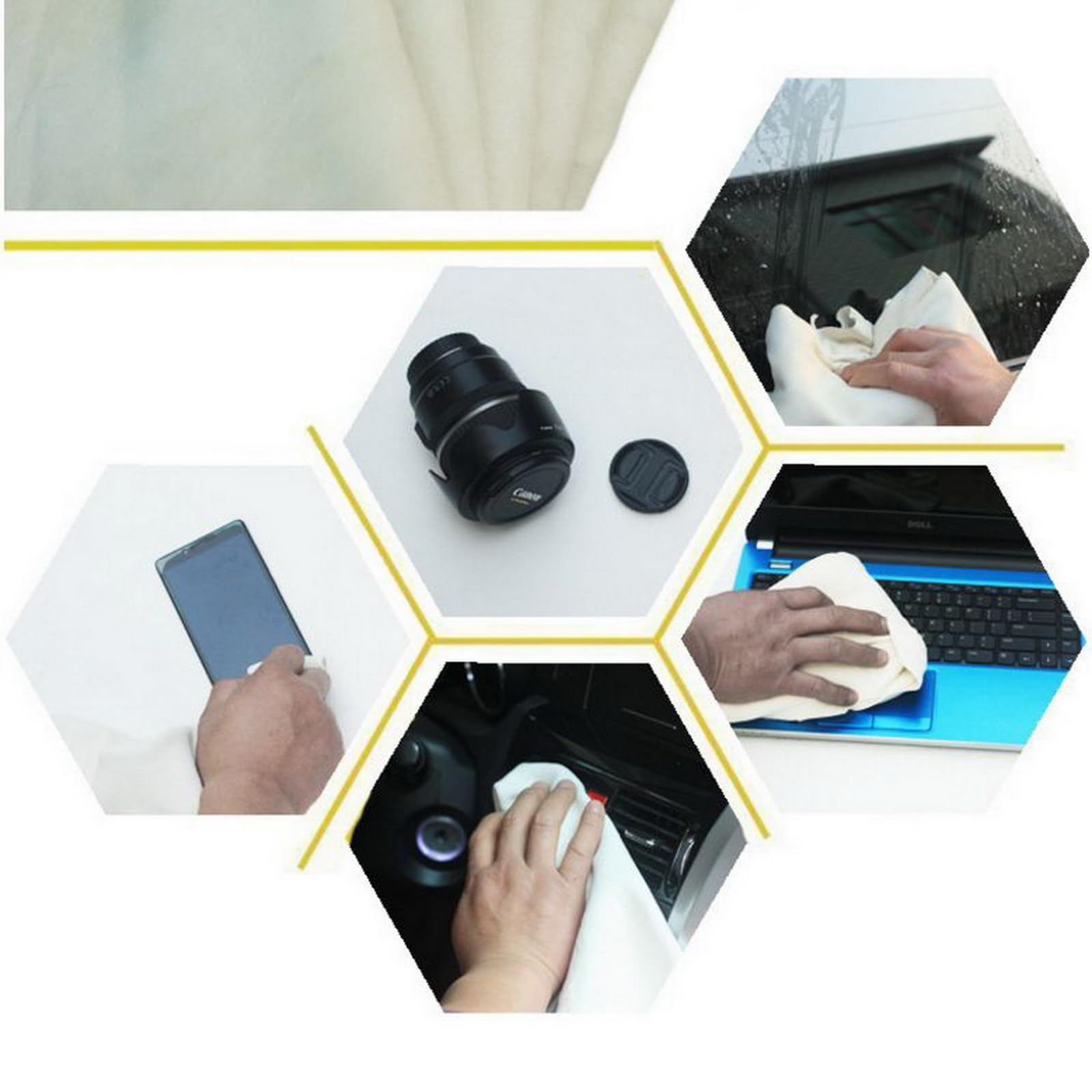 Sueiannmn Car Nature Chamois Real Leather Washing Cloth Cleaning Towel Wipes Clean Cham H88 (40X70Cm)