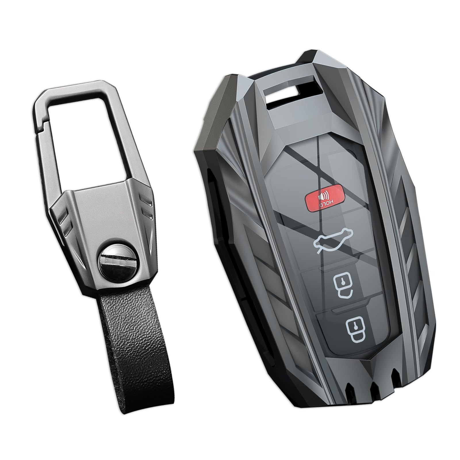 Ocezbiis For Toyota Key Fob Cover,Keychain,Zinc Alloy Protection Car Key Case for 2018-2024 Camry RAV4 Highlander Avalon C-HR Pr