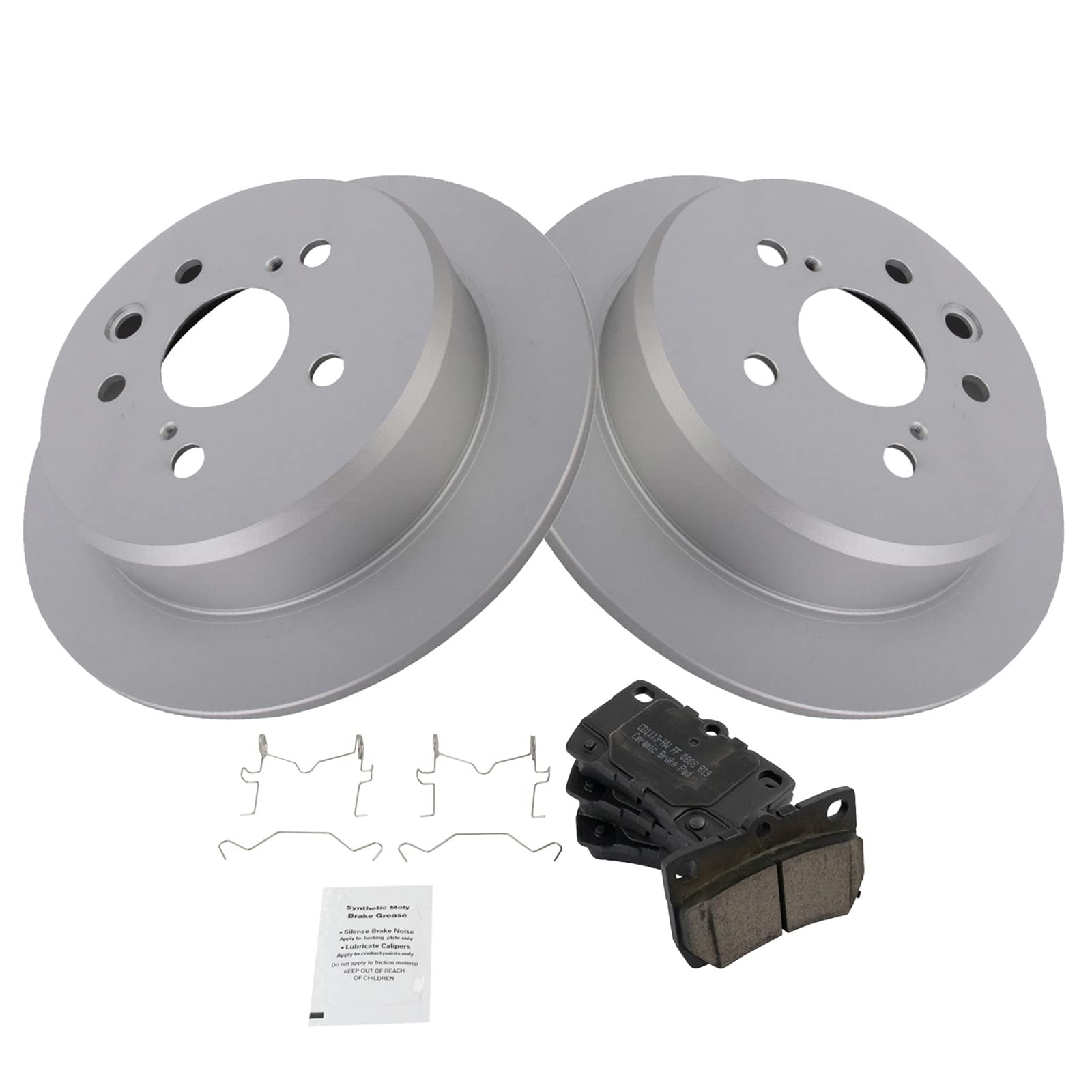 Trq Rear Brake Pad & Rotor Kit Brake Pads Brake Rotor Ceramic Premium G-Coated Compatible With 2006-2013 Lexus Is250