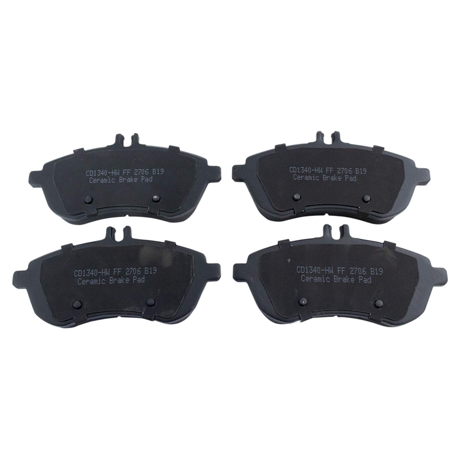Trq Front Brake Pads Ceramic Compatible With 2012-2015 Mercedes-Benz C250 2008-2012 C300 Slk250