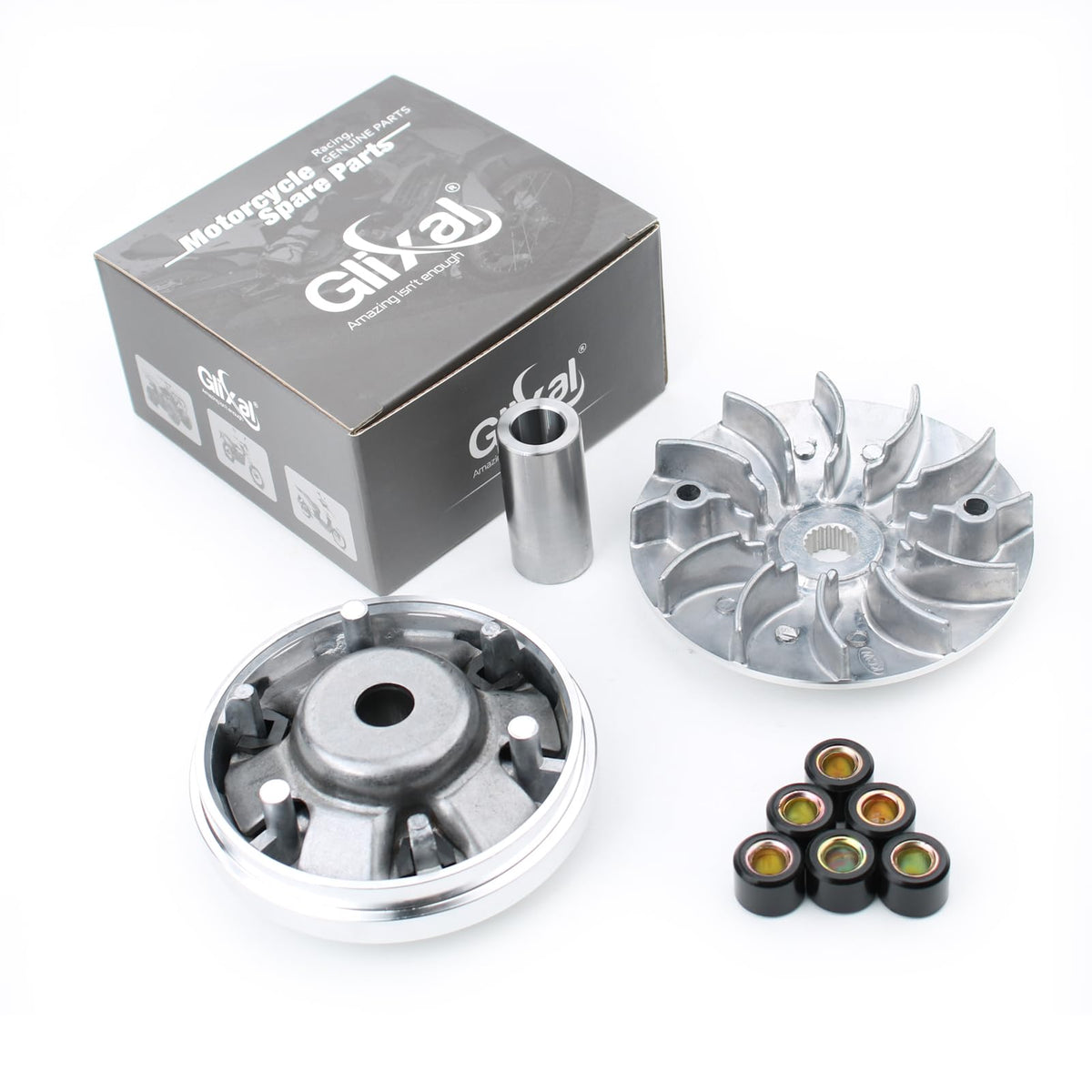 Glixal Gy6 125Cc 150Cc Variator Kit, Front Clutch Drive Pulley With 13G Roller Weights For 152Qmi 157Qmj Scooter Moped Atv Go-Kart Utv
