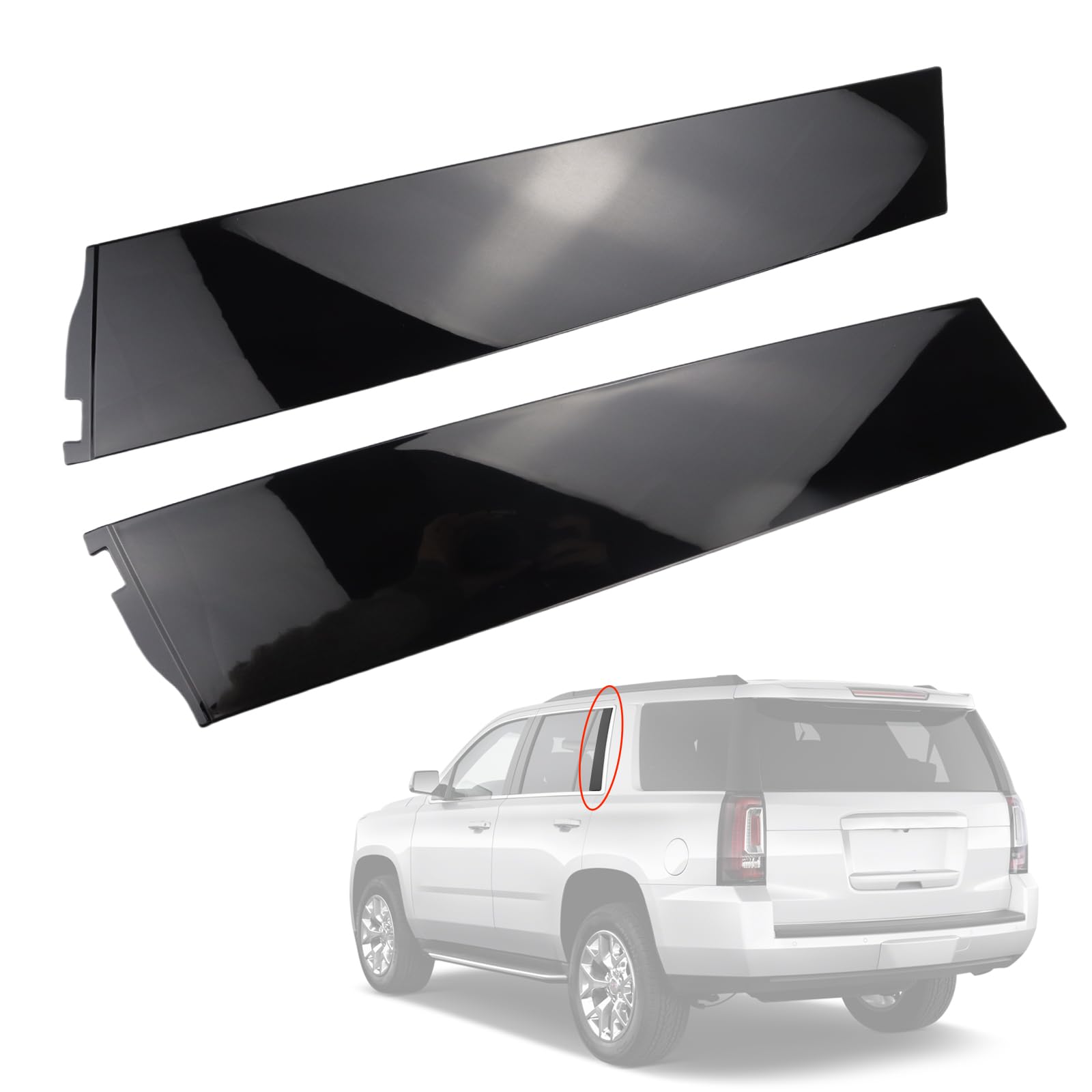 926-245 926-246 Rear Driver Passenger Side Rearward Door Applique Molding Compatible with Cadillac Escalad Chevrolet Tahoe GMC Y