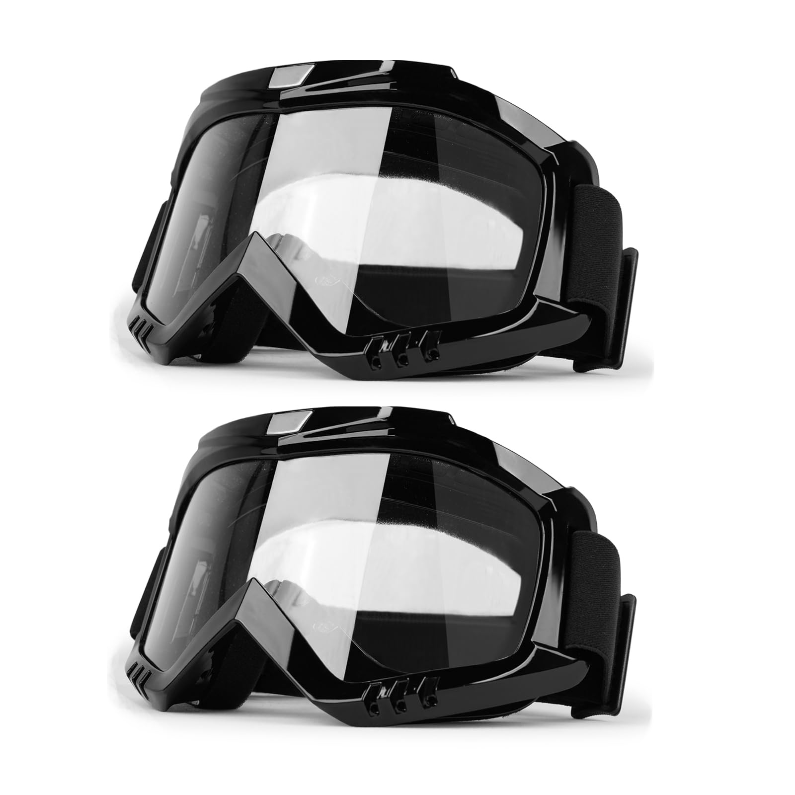 Professional Motorcycle Motocross Goggles 2-Pack Dirt Bike Atv Riding Racing Wide Vision Glasses Anti-Fog Scratch Windproof Dust