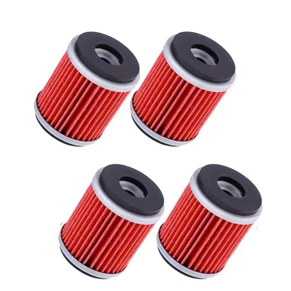 4-Pack Oil Filter Replacement Oil Filters Fit for Yamaha YZ250 XT250 YBR250 YFZ450 YFZ450R YFZ450W YFZ450X YFZ459R YZ250F YZ450F