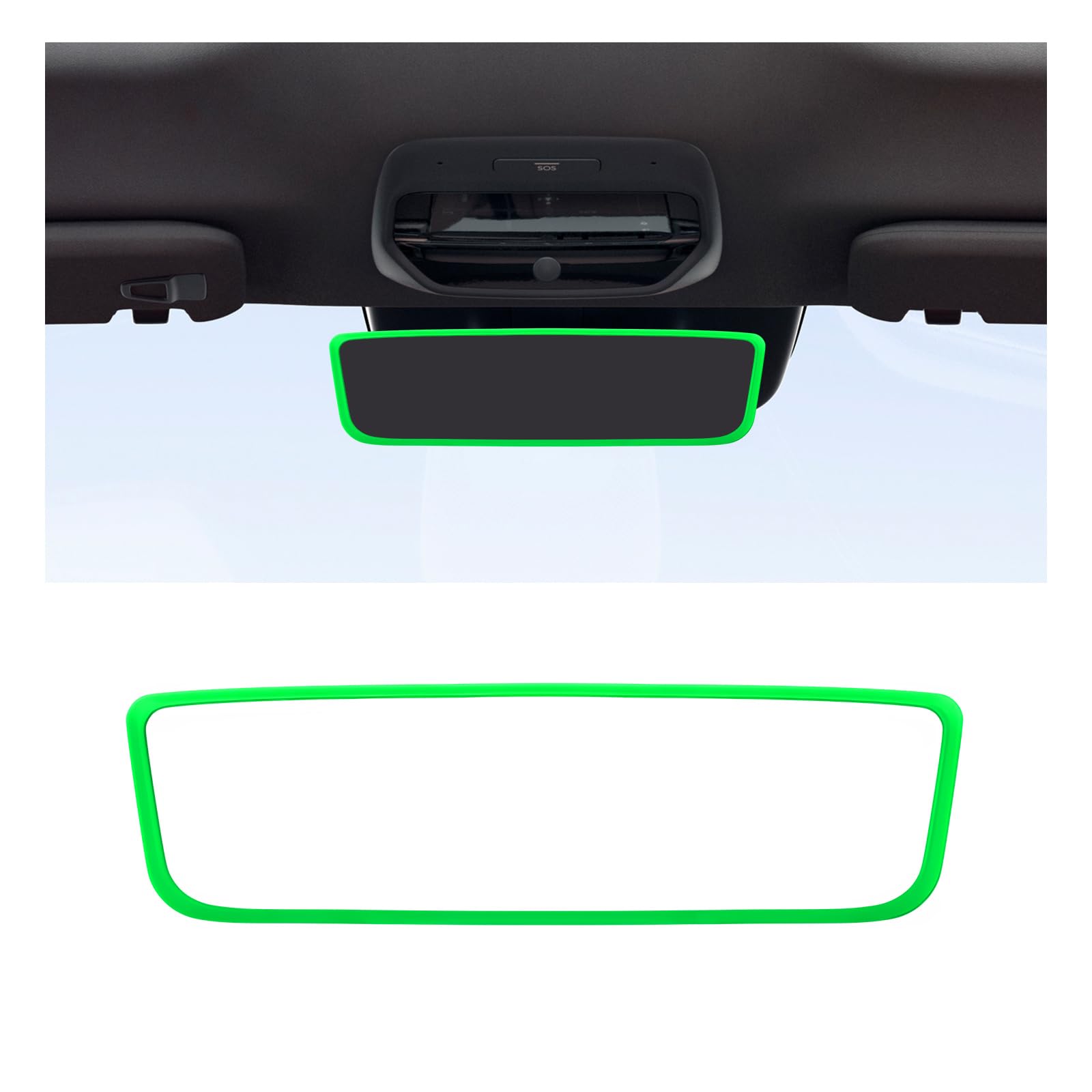 Suvnie Car Rear View Mirror Protector Frame, Silicone Auto Edge Protective Cover Compatible with Model 3 Y, Interior Decor Acces
