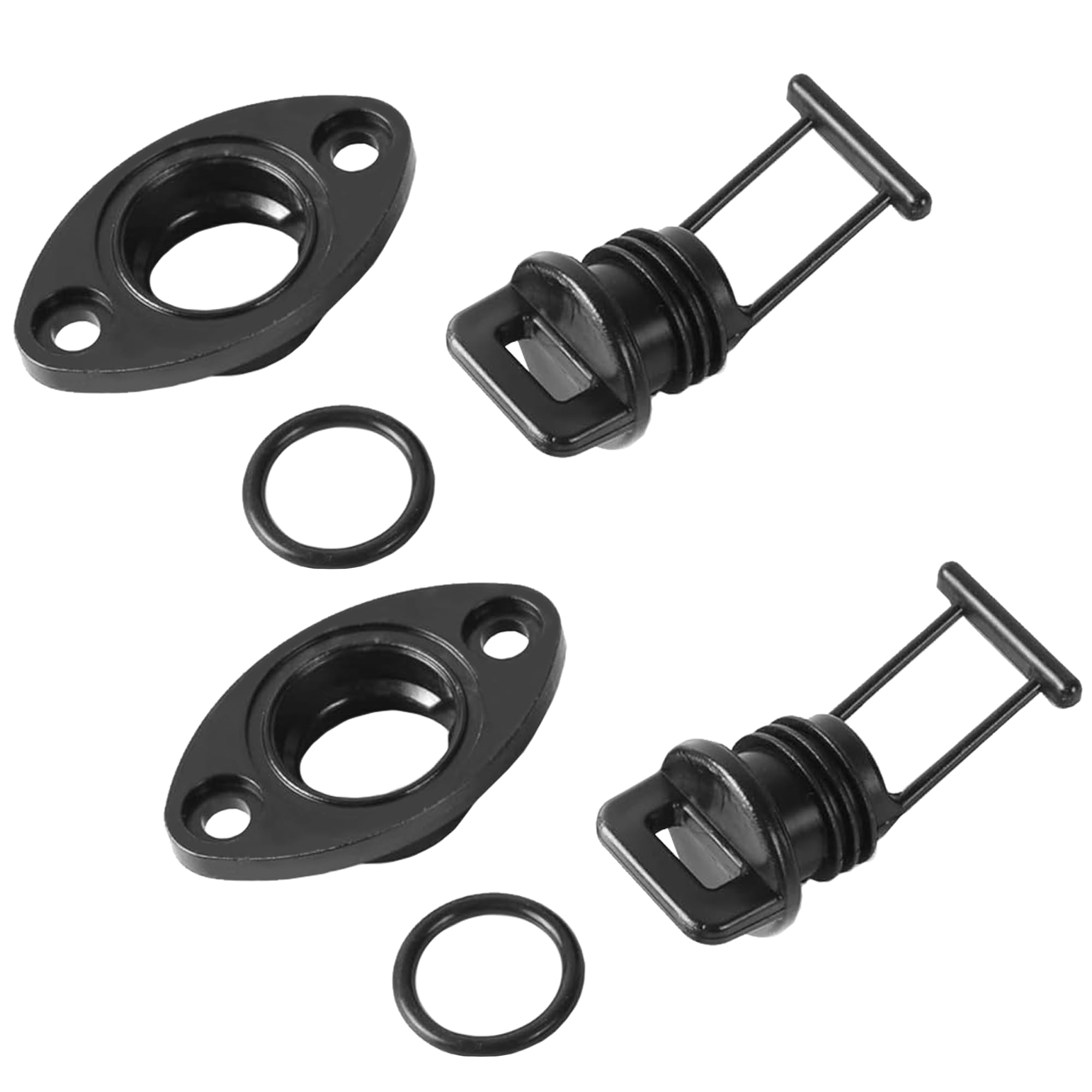 Tongass (2-Pack, Black) Gas Tank Drain Plug/Base Replacement With O-Ring - Compatible With Sea-Doo Yamaha Polaris Gas Tank