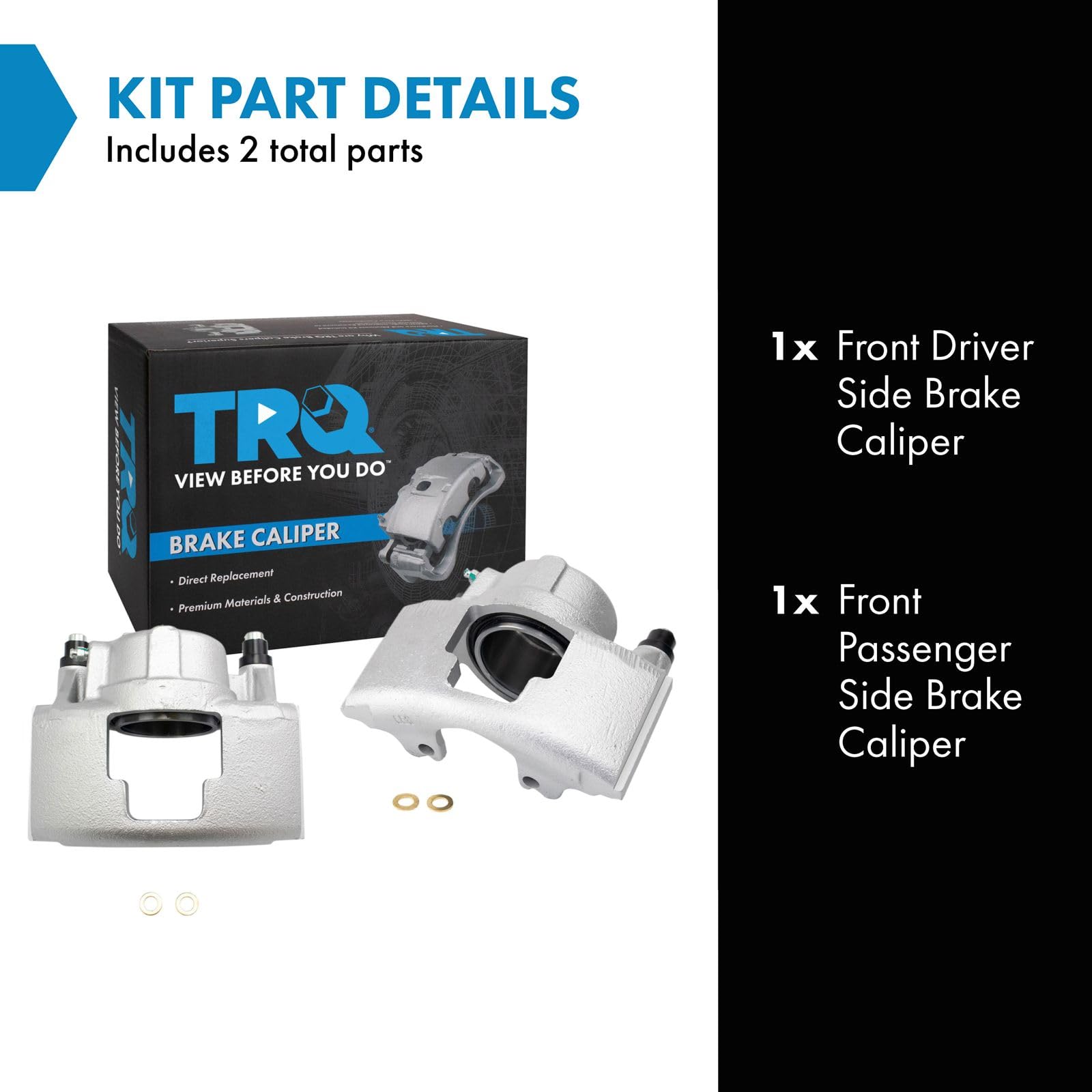 Trq Front Brake Caliper Set Compatible With 88-02 Chevrolet 94-99 Dodge Gmc