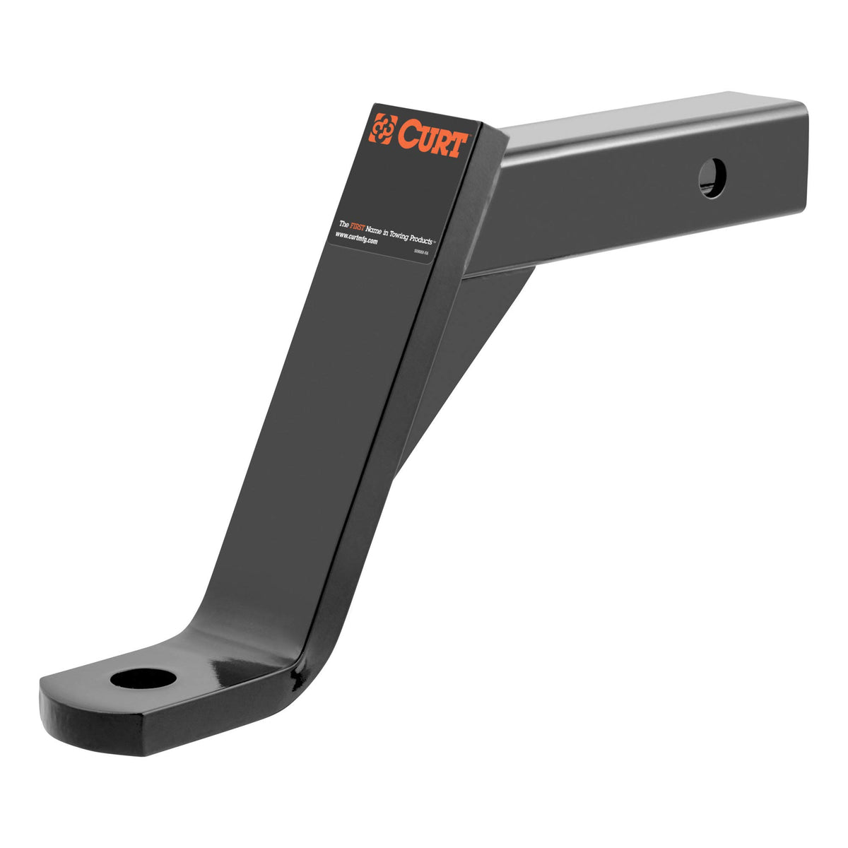 Curt 45090 Class 3 Trailer Hitch Ball Mount, Fits 2-Inch Receiver, 5,000 Lbs, 1-Inch Hole, 8-Inch Drop, Gloss Black Powder Coat