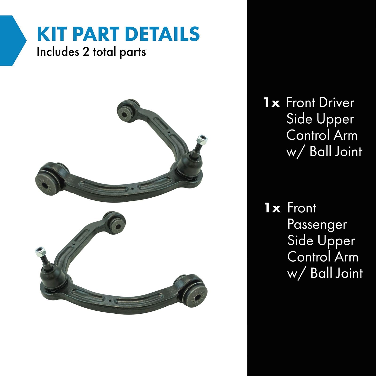 Trq Front Upper Control Arm With Ball Joint Set Compatible With 99-20 Chevrolet 99-19 Gmc