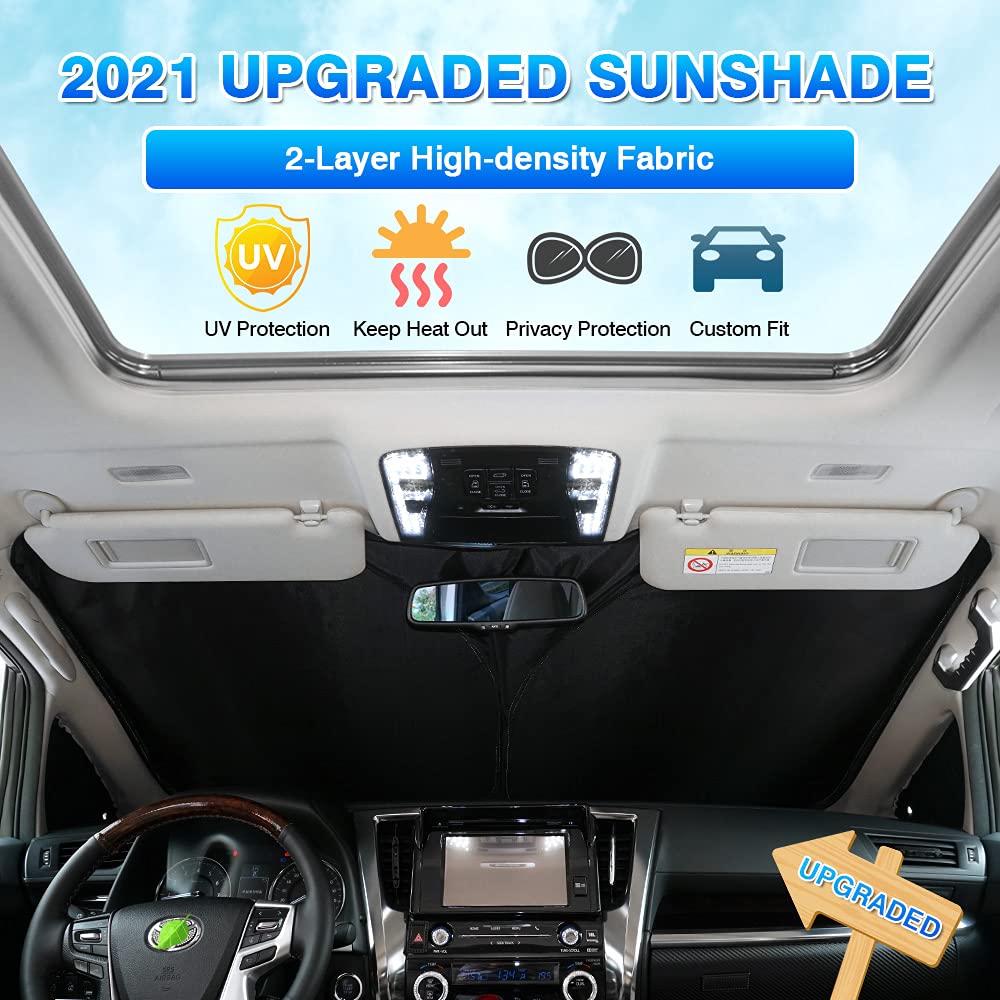 T Tgbros Windshield Sun Shade Custom Fit For 2018-2023 Kia Stinger Accessories Foldable Sun Shield Reflective Polyester Sun Viso