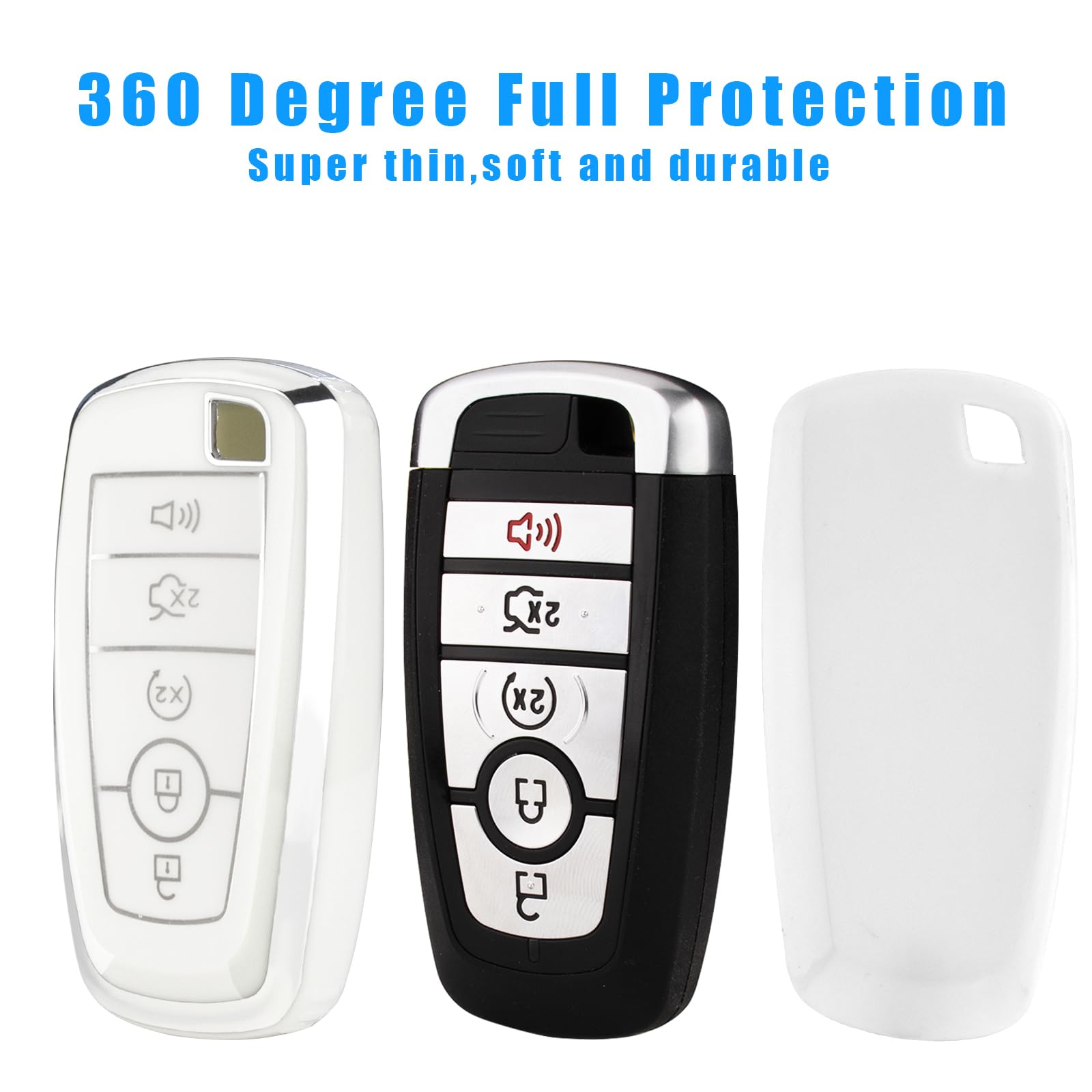 Xiyang Trade For Ford Key Fob Cover With Keychain,Soft Tpu Key Case Shell For Ford Explorer Bronco Escape Edge Expedition Mustan