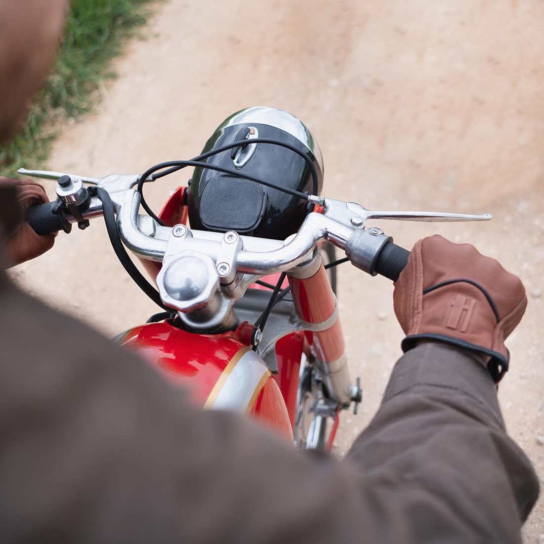 Harssidanzar Motorcycle Riding Gloves For Men Gm028,Saddle,Size Xl