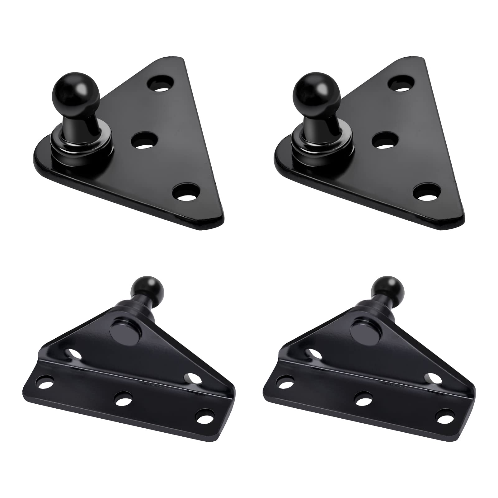 Euplokeer 10mm Ball Stud Mounting Bracket for Gas Shock Spring Strut Prop Lift Support, 2pcs L-Type, 2pcs Flat-Type and 16pcs Sc
