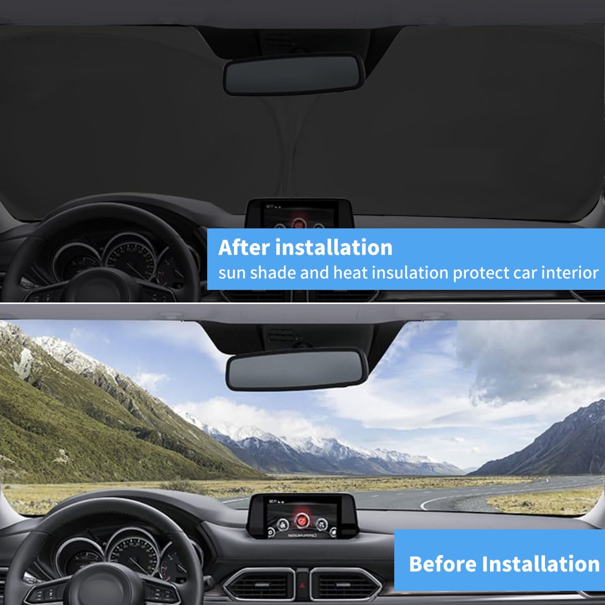 Hohuigo Custom Fit Windshield Sun Shade For Mazda Cx-5 2017-2025 Foldable Sunshade Sun Visor Protector Cx5 Suv Accressories Wind