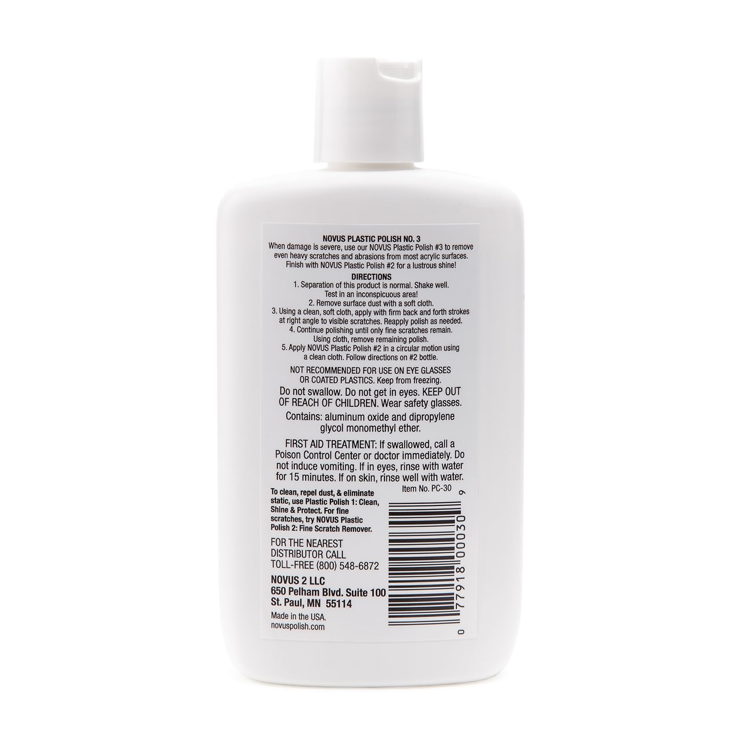 Novus 7082 | Heavy Scratch Remover #3 | 8 Ounce Bottle