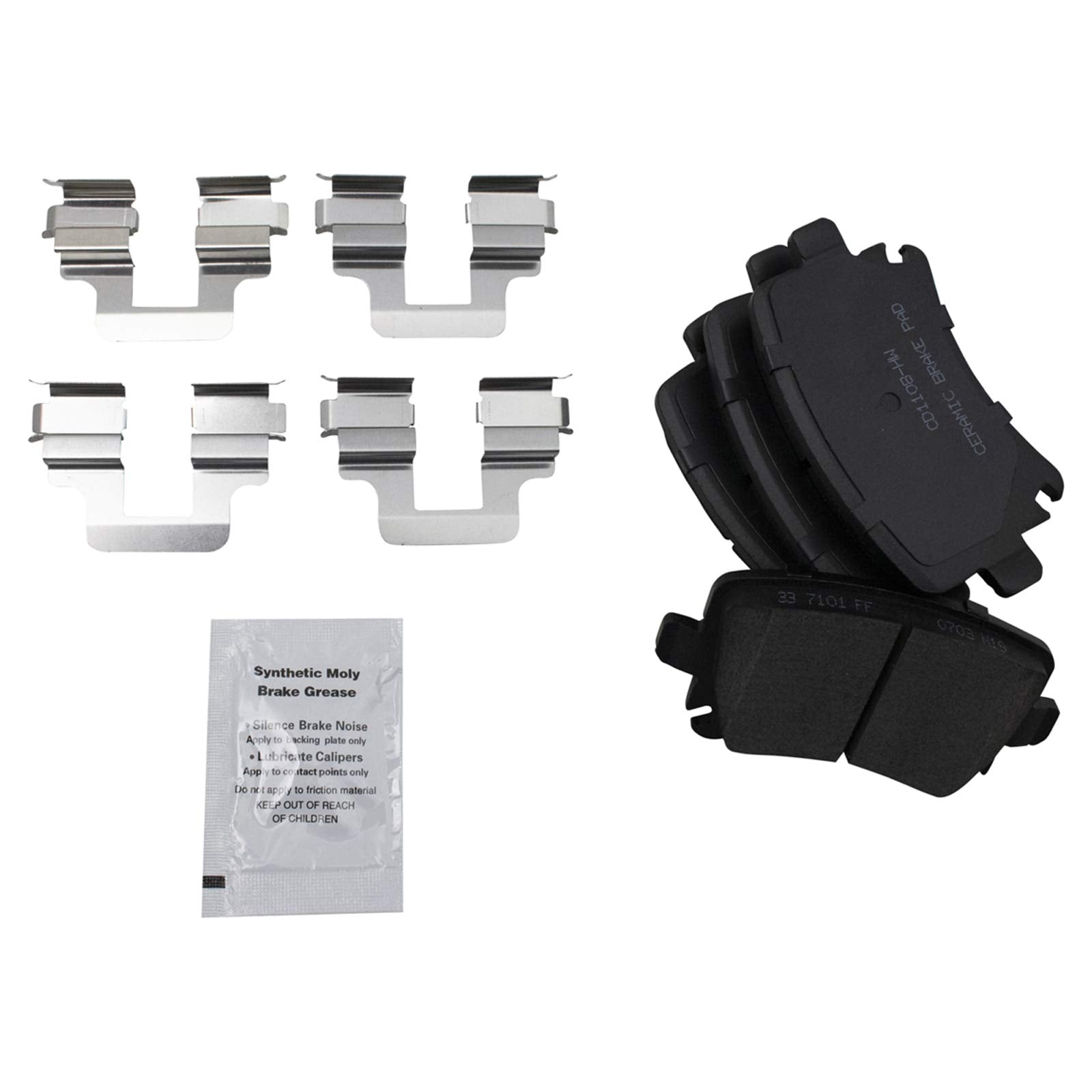 Trq Rear Brake Pad & Rotor Kit Brake Pads Brake Rotor Ceramic Compatible With 2009-2010 Audi A3 A3 Quattro 2009-2016 Volkswagen