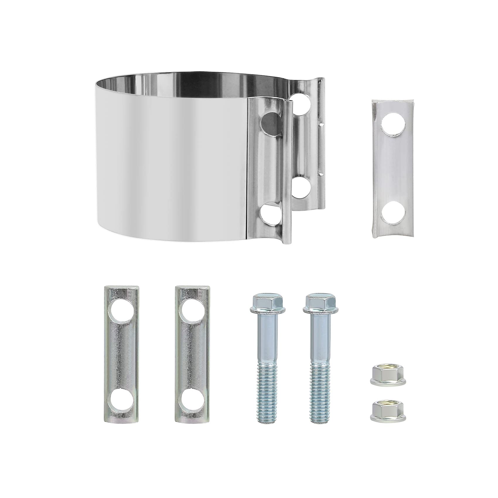 3.5 Inch 3.5' Butt Joint Exhaust Band Clamp Sleeve Stainless Steel 2Pcs