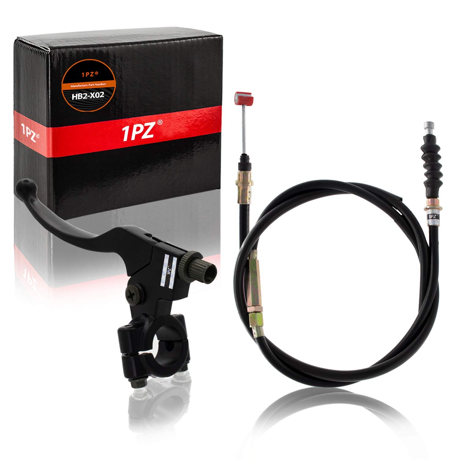 1PZ HB2-X02 7/8'' Handlebar Left Clutch Lever and Clutch Cable with Adjuster Replacement for 50cc 70cc 90cc 110cc 125cc Honda Ya