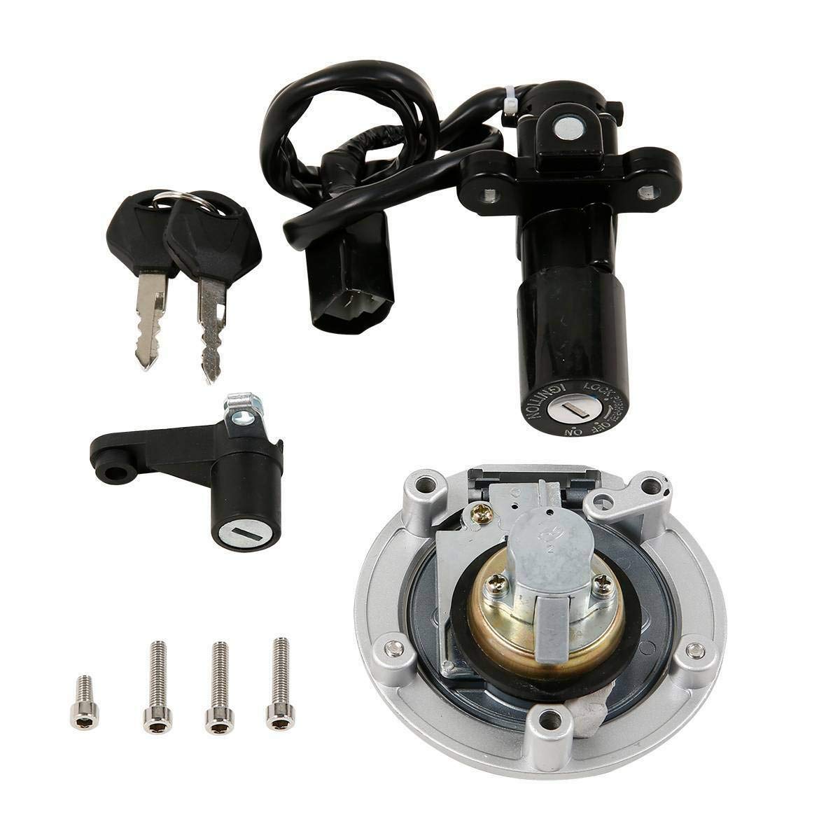 Wowtk Complete Set Of Ignition Switch Lock Key Fits For Yamaha Yzf-R3 2015-2018