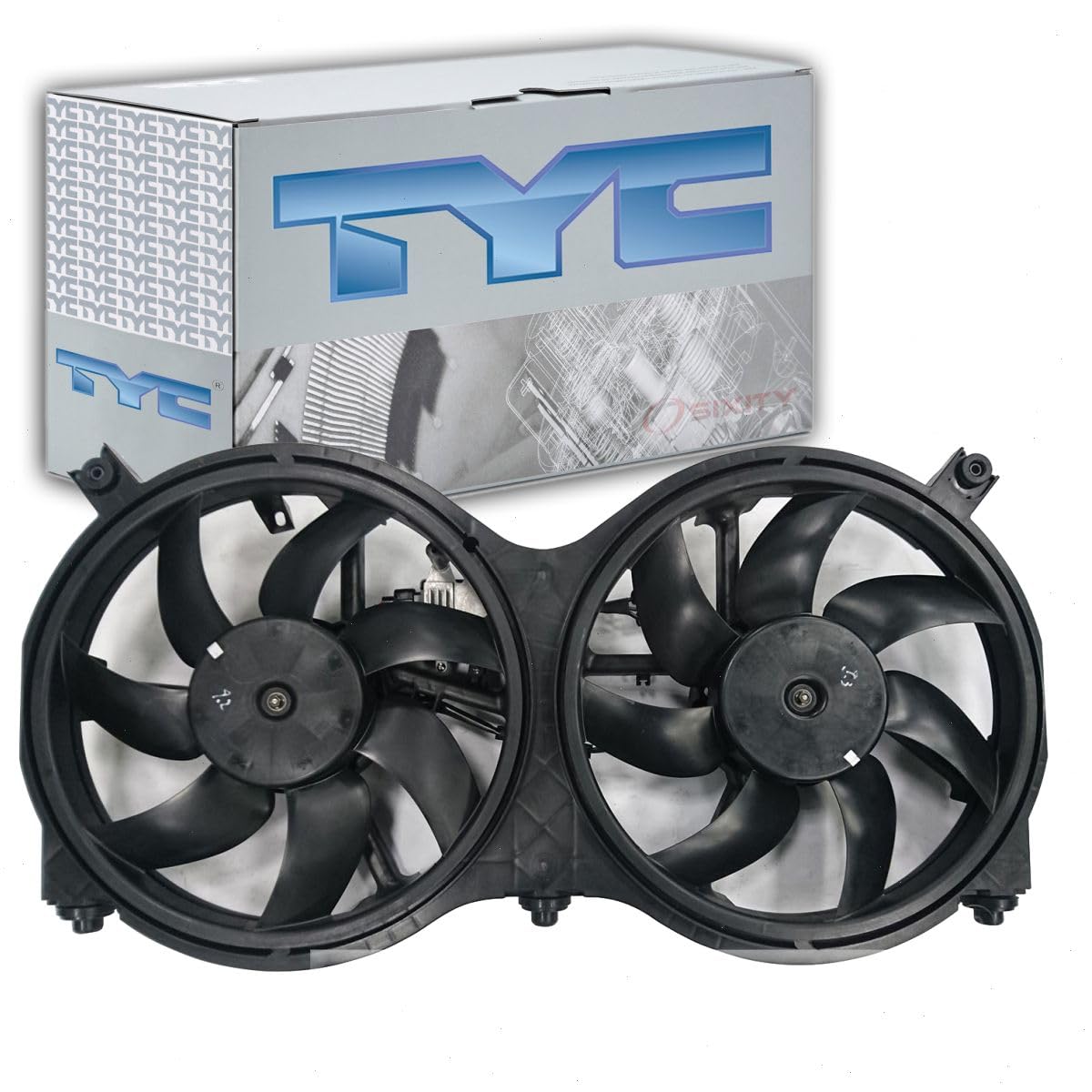 TYC Dual Radiator & Condenser Fan Assembly compatible with Nissan Pathfinder 2013-2018