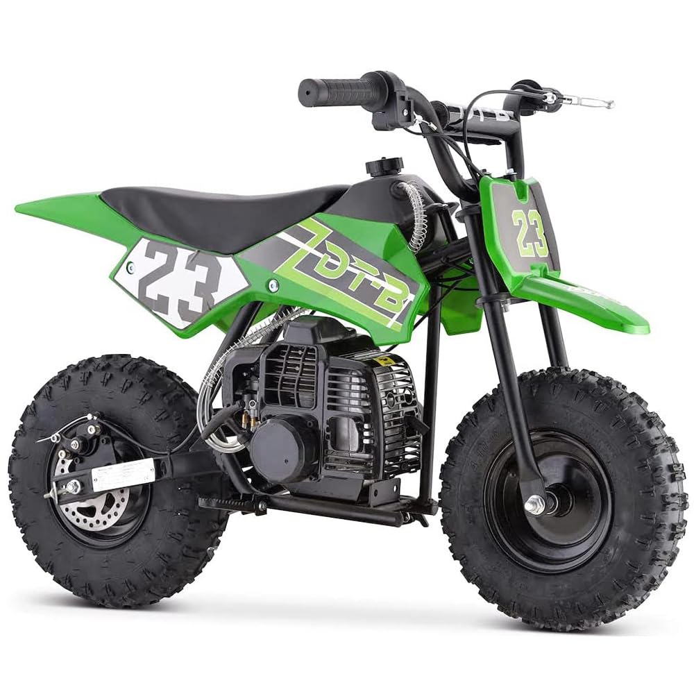Mini Kid Dirt Bike, 49 CC 2-Stroke Gas Bike with Off-Rode Tire, Suspensions, Disc Brakes, Max Load 160Lbs, Up to 20Mph, EPA Appr