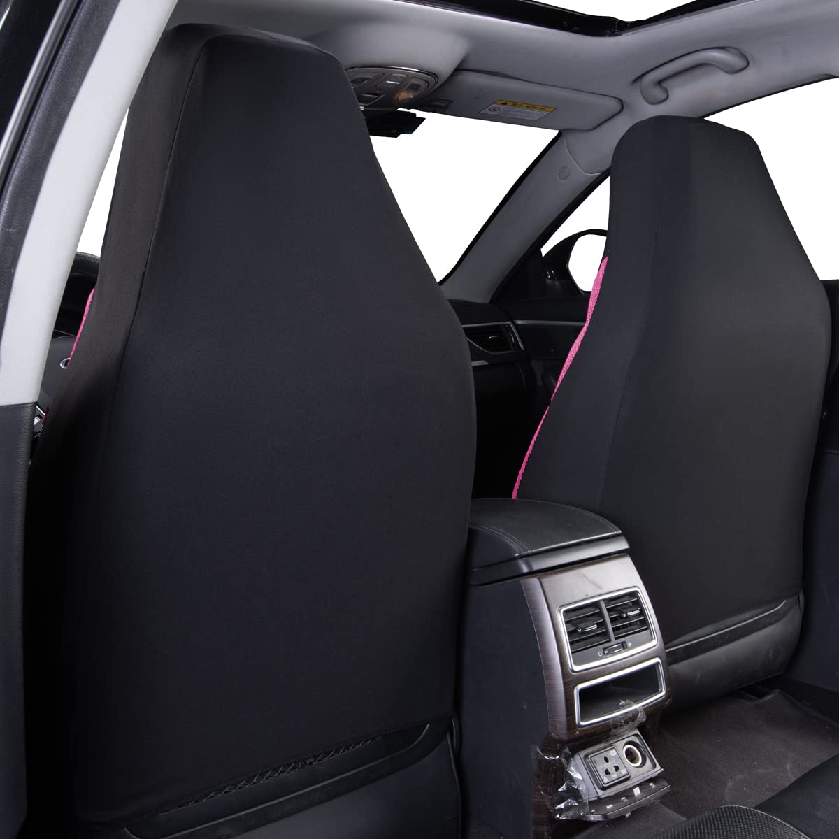 Flying Banner Butterfly Car Seat Covers Ful Set Fashion Universal Lady Woman Female Rear Bench Split Colorized (2 Fronts, Pink)