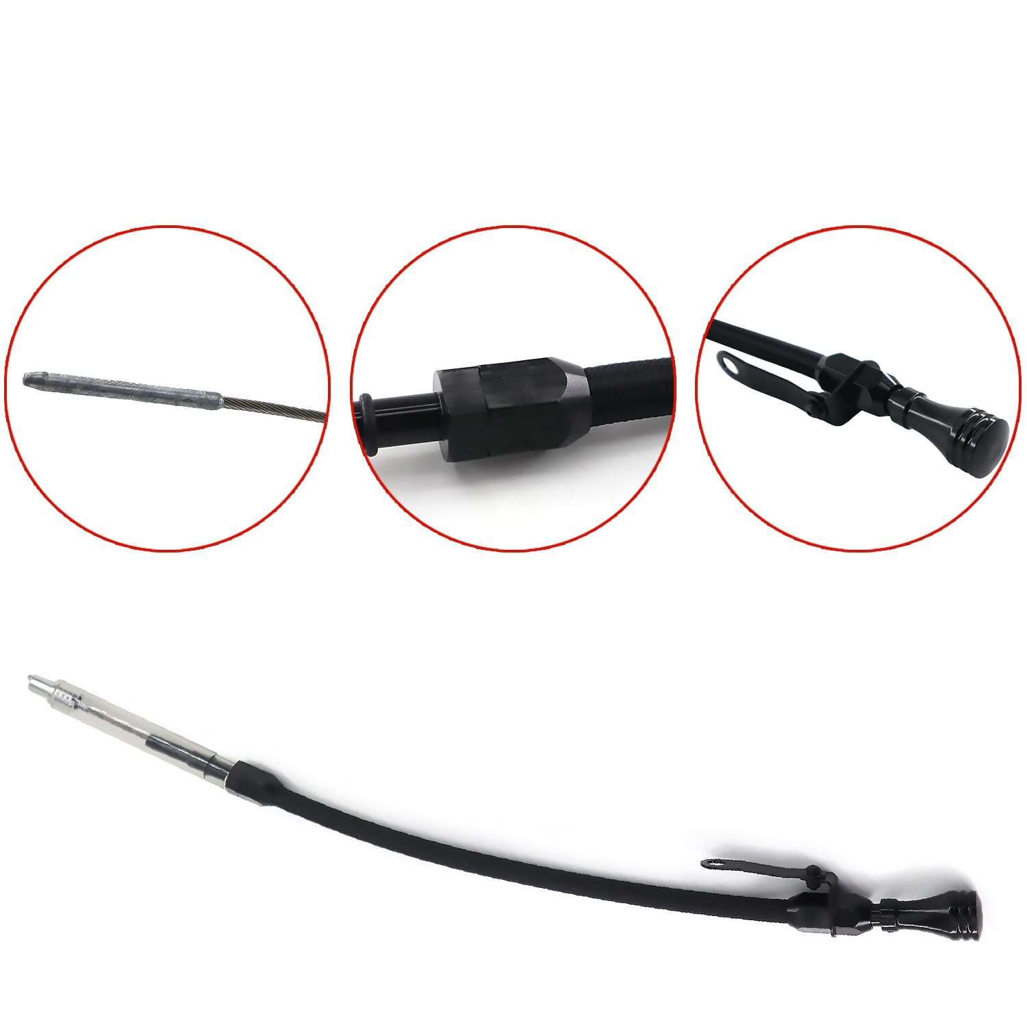 Rjsphh Ls Truck Flexible Oil Dipstick Black For Ls Car Engines Lsx Ls1 Ls2 Ls2 Ls6 4.8L 5.7L 6.0L 6.2L