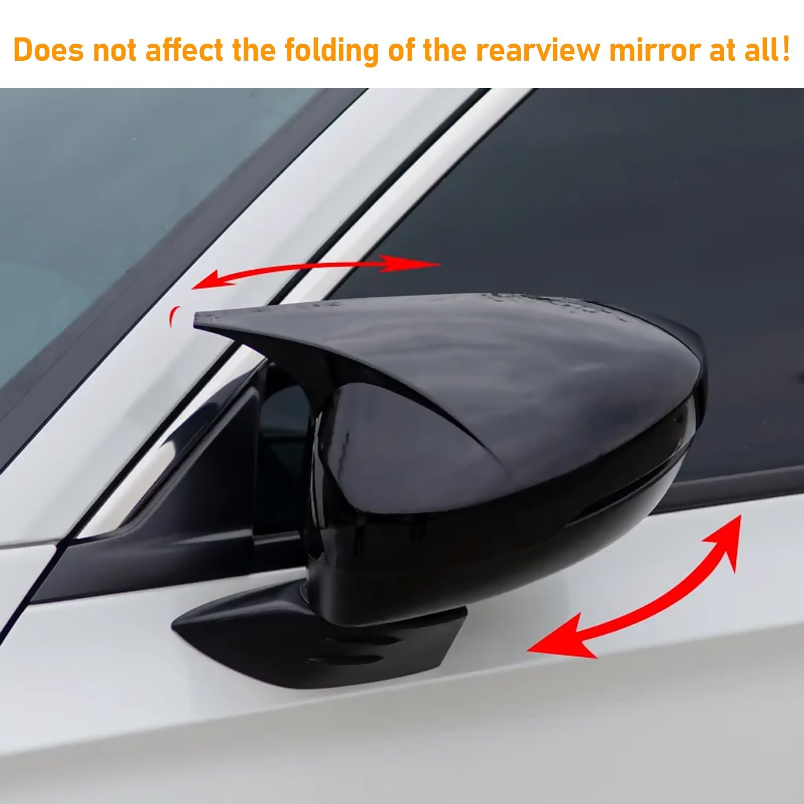 Moonlinks Compatible With 2022 2023 2024 2025 Honda Civic Side Ox Horn Mirror Cover Replacement,Glossy Black Lh & Rh Side Door E