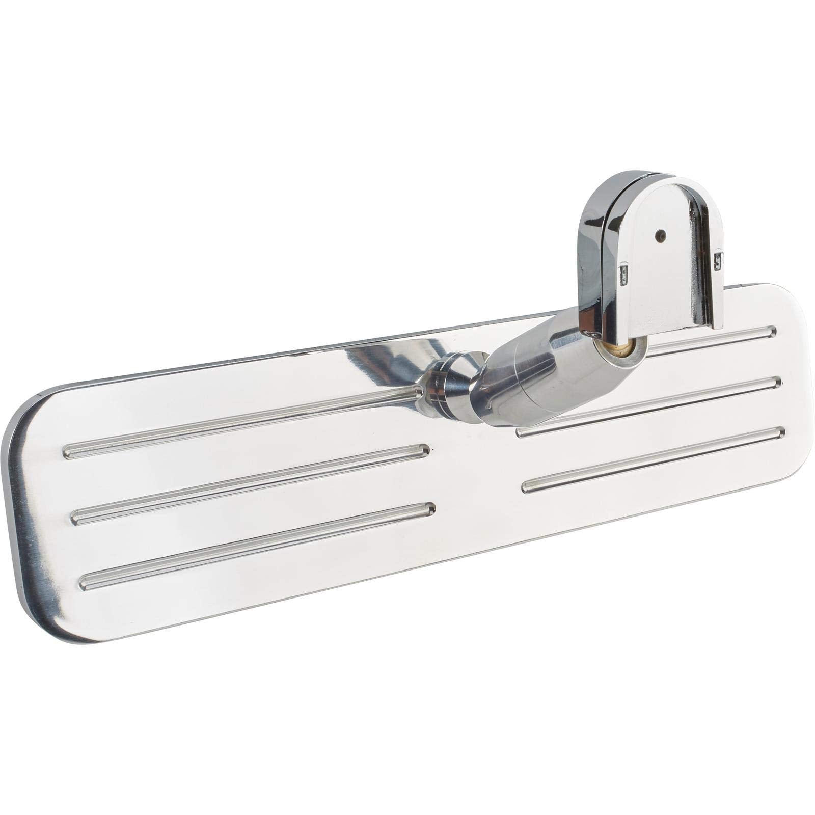 Speedway Motors Polished Ball Milled Billet Aluminum Interior Rear View Mirror, Attached Pivot Ball Allows Easy Adjustment, Rectangular Shape, 9.25” Wide x 2.38” Tall