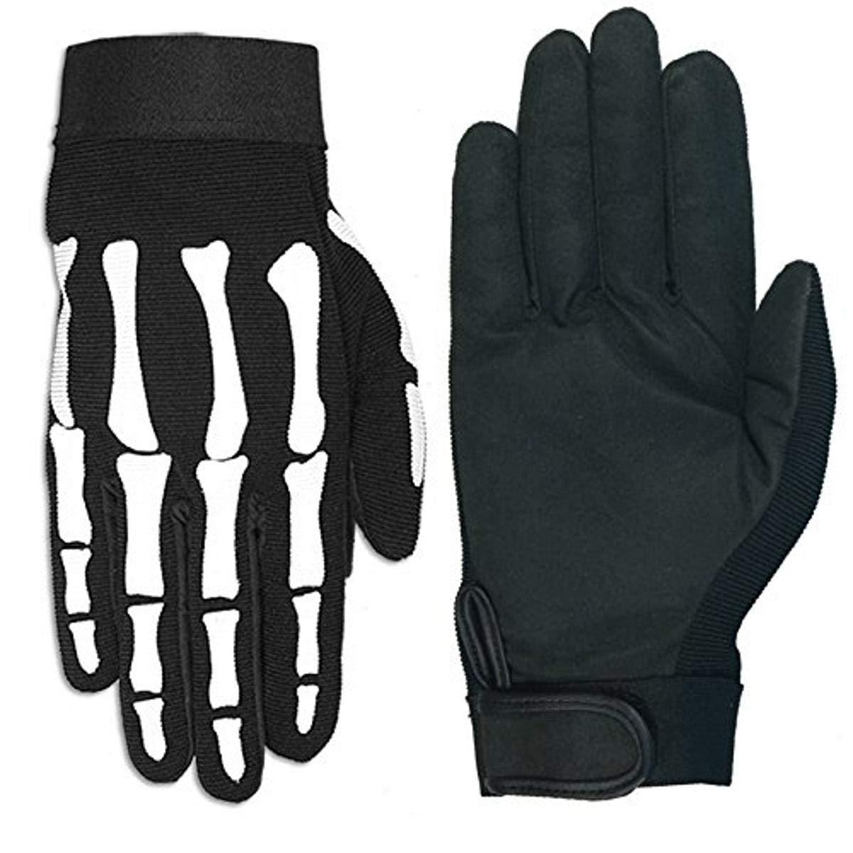 Hot Leathers Skeleton Mechanic Gloves (Black, Small)