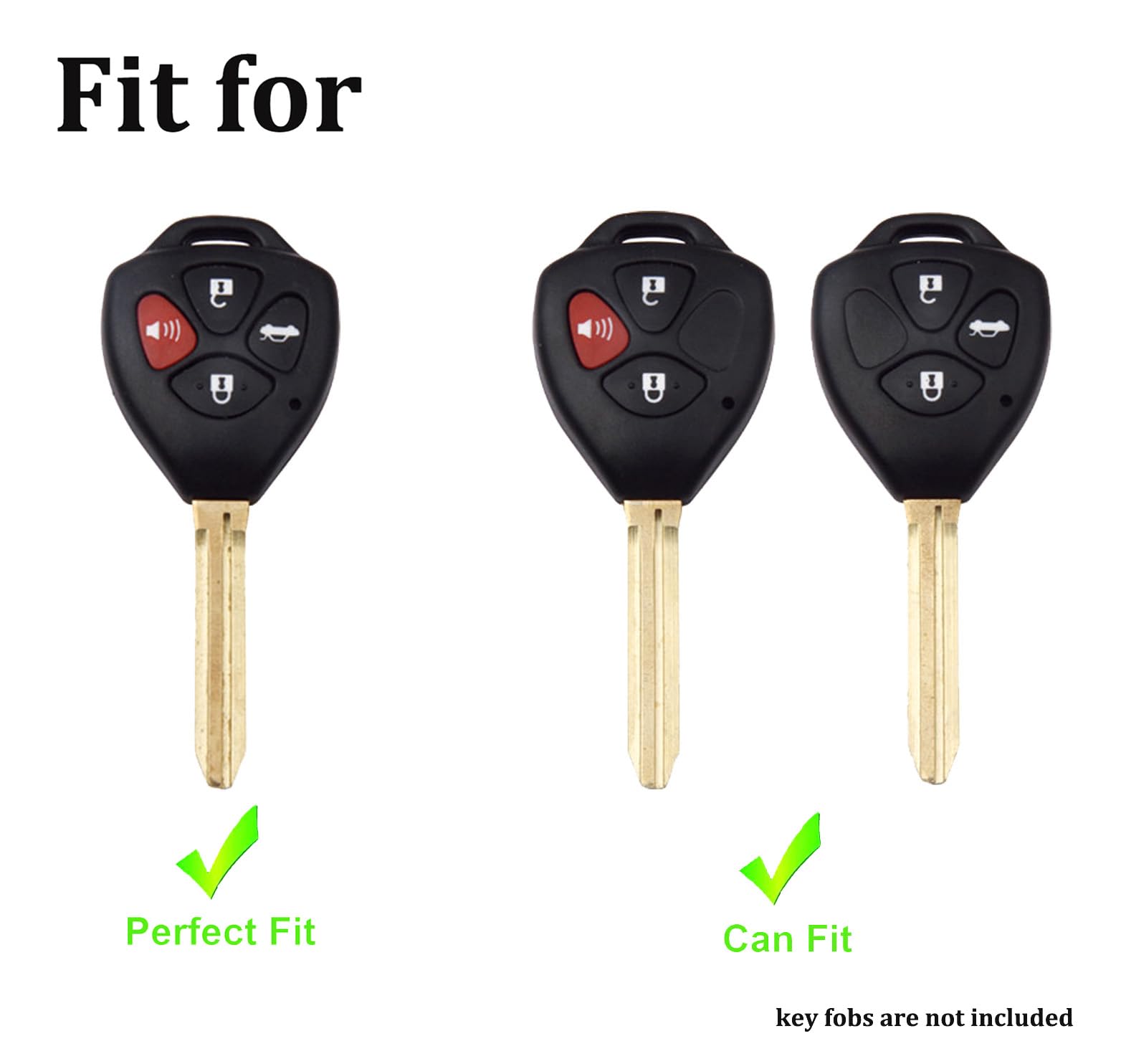 Arruweer Key Fob Cover For Toyota Soft Tpu Key Fob Case Holder Protector Compatiable With Toyota Camry Avalon Corolla Venza Acce