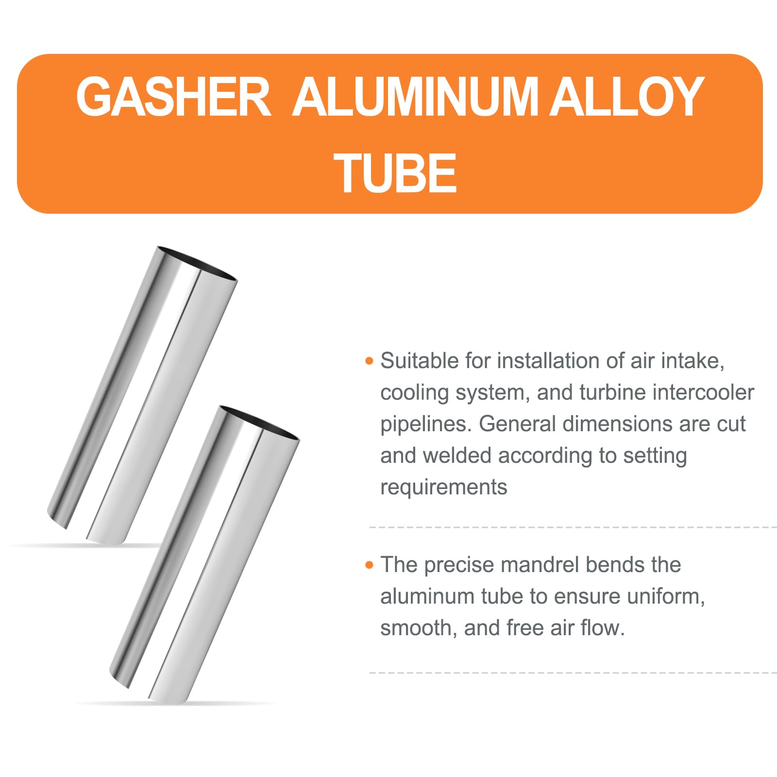 Gasher 1Pcs Aluminum Alloy Tube 4''Od Length 12   (300Mm) Intercooler Pipe For Intake And Cooling Systems