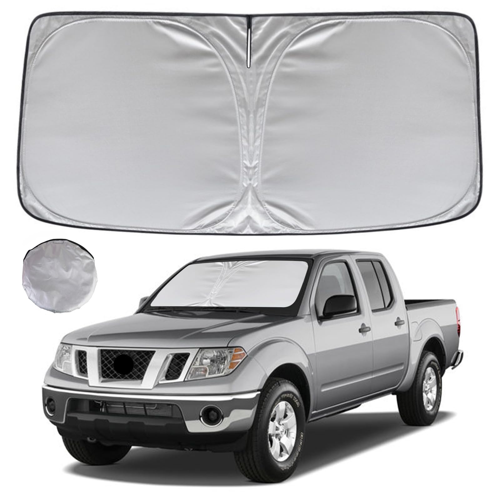 Kayzt Windshield Sun Shade For 2006-2021 Nissan Frontier Foldable Sunshade Front Window Custom Fit Car Accessories