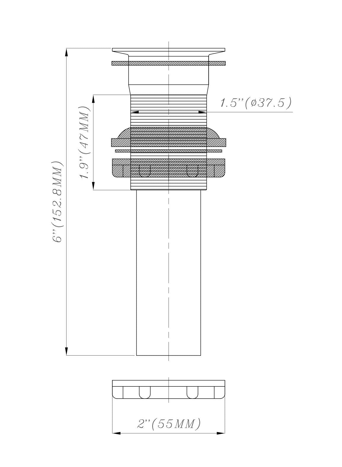 Dura Faucet Universal Rv Bathroom Sink Pop-Up With No Overflow (White)