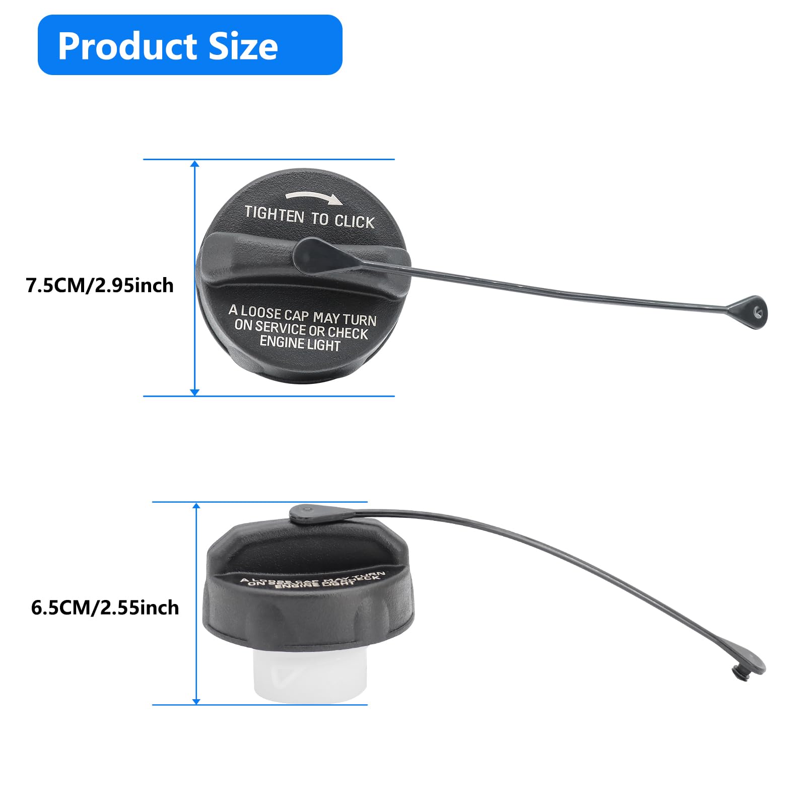 Gas Cap Replacement 52030377Ab For Jeep Patriot Liberty Wrangler Grand Cherokee, Chrysler 200 300 Town And Country Gas Cap Dodge Grand Caravan Caliber Ram 1500 Automotive Replacement Fuel Tank Caps