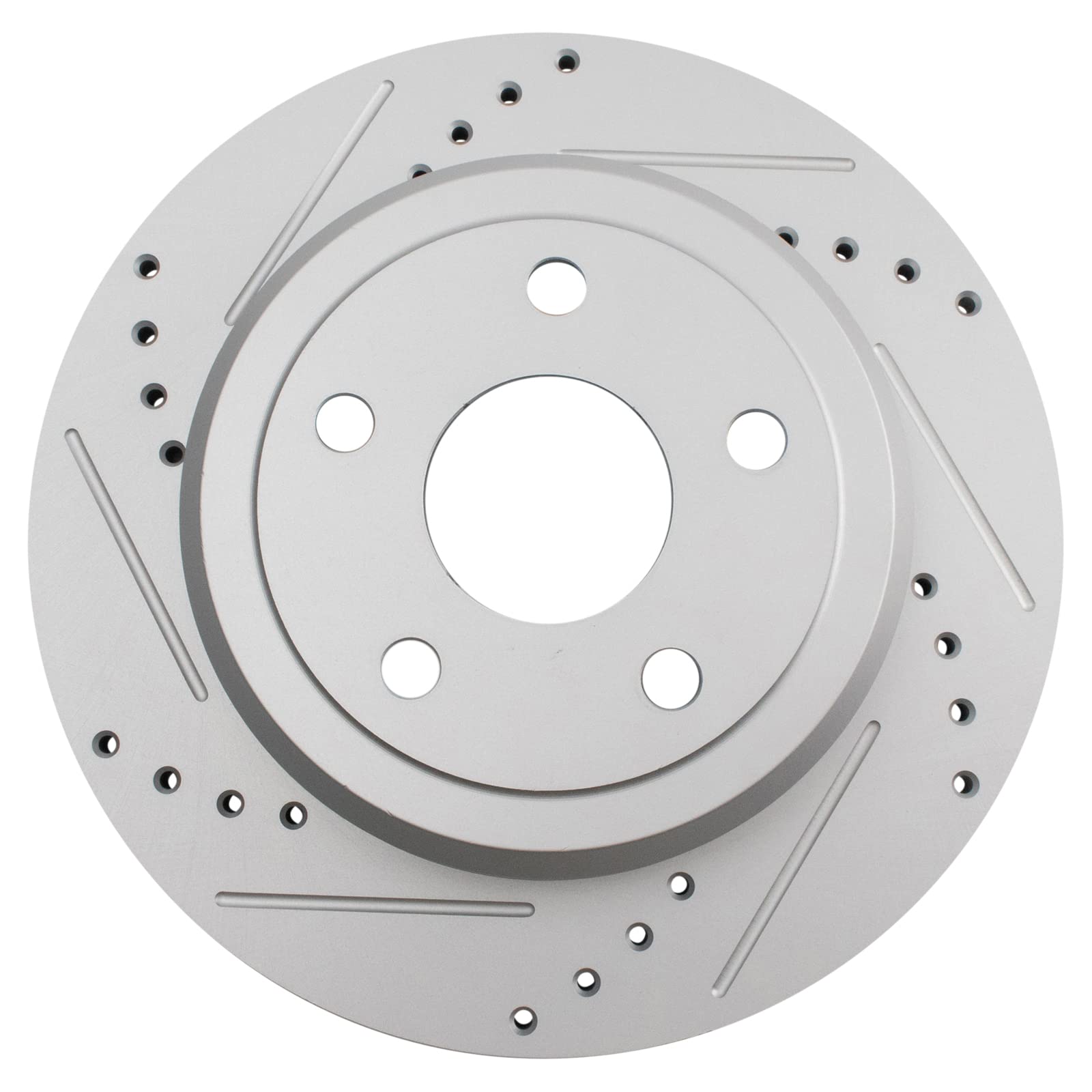 Trq Rear Performance Brake Rotors Set Solid Premium G-Coated Cross Drilled & Slotted Compatible With 2011-2020 Dodge Durango Jee