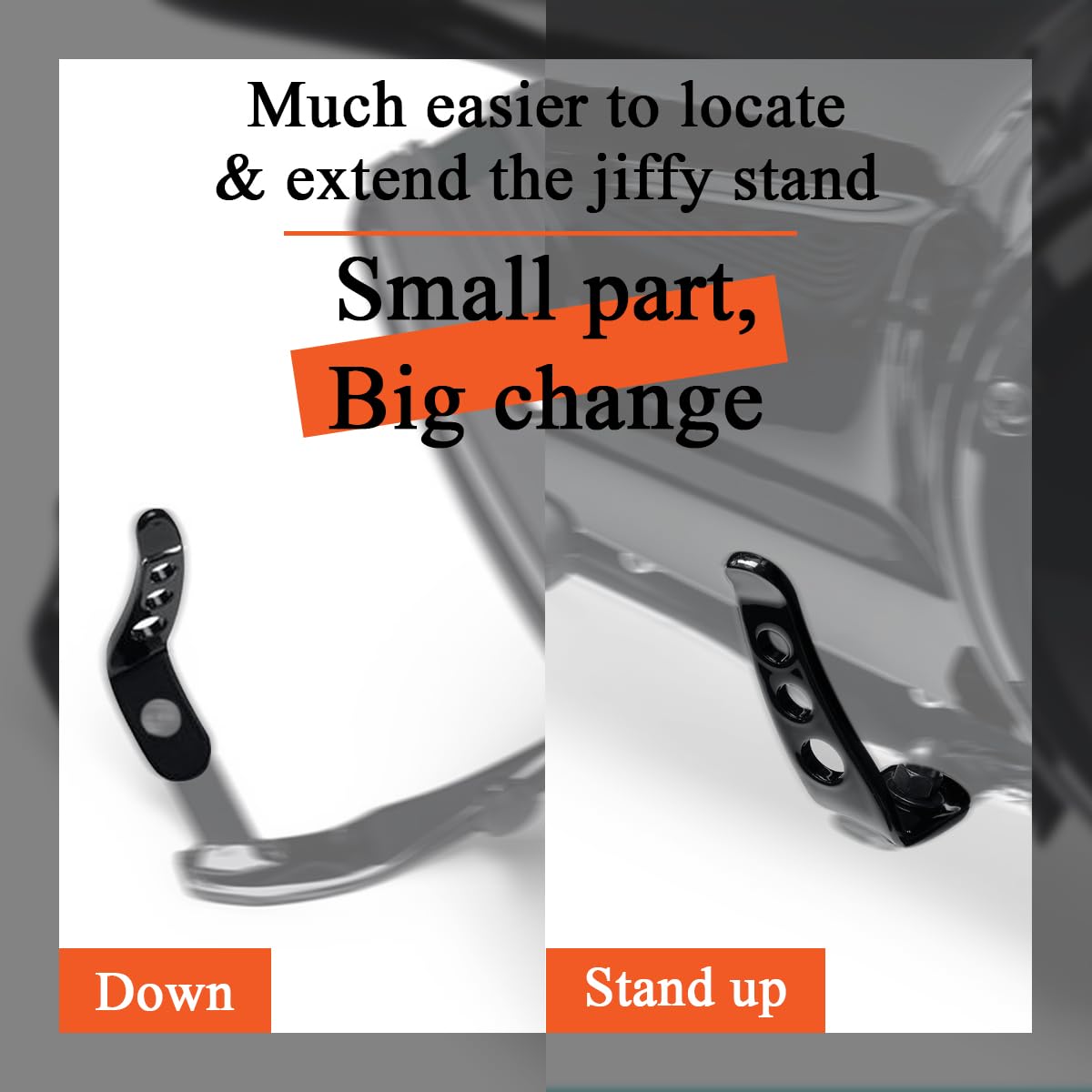 Fovplue For Jiffy Stand Extension,Kickstand Extension For Harley Touring Models 1991-2024, For Cvo Electra Glide Road Glide Road King Street Glide Revival Flh Ultra Limited Ultra Classic,Vivid Black