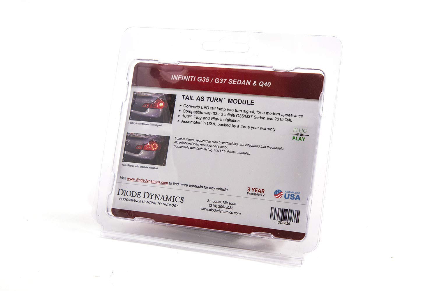 Diode Dynamics Tail As Turn Led Module For Infiniti G37 Sedan 2009-2013, Converts Tail Lights To Turn Signal, Plug-And-Play Inst