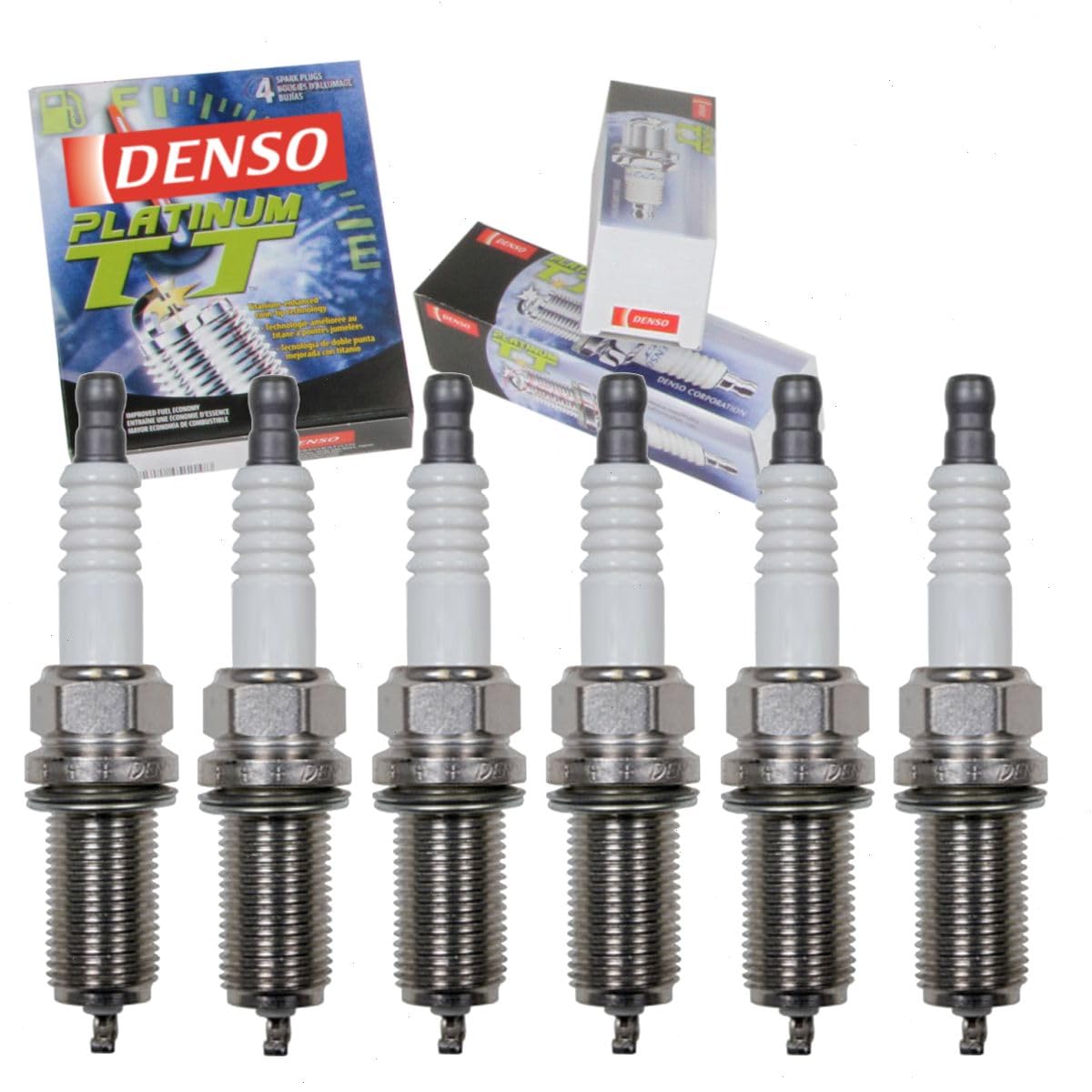 6 pc DENSO Platinum TT Spark Plugs compatible with Toyota 4Runner 4.0L V6 2003-2013