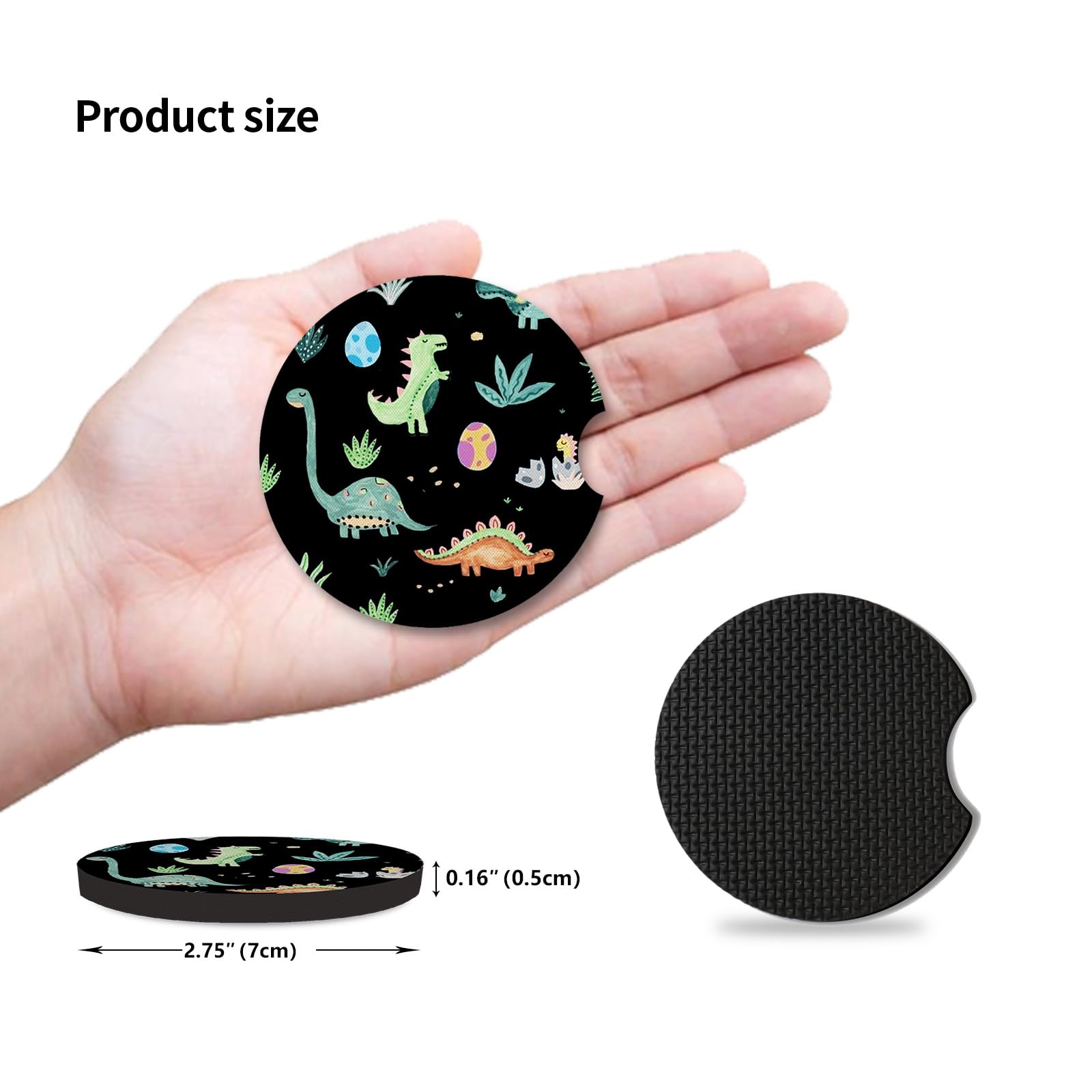 2 Packs Car Coasters For Cup Holders,Keep Cup Holders Clean And Dry,Drink Cup Car Holder Coasters With A Finger Notch,2.75In/7Cm