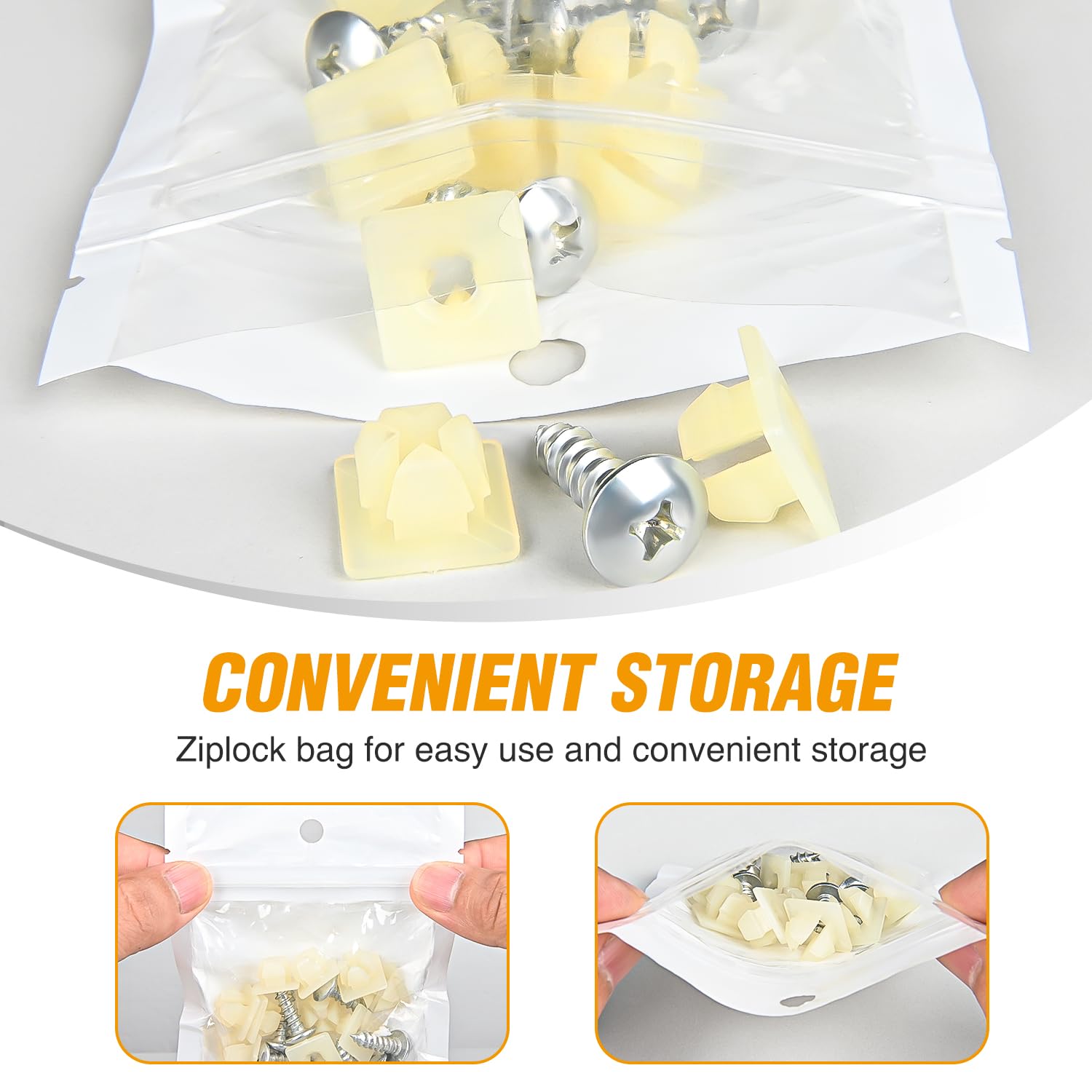 Gooacc License Plate Screw Kit, Stainless Steel Screws With Nylon Nuts For Fastening Front And Back License Plates On Cars, Suvs