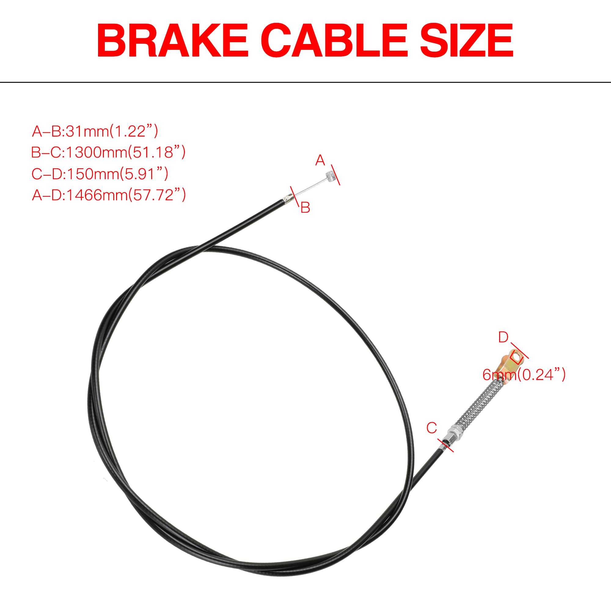 Grehua Upgrade Go Kart Mechanical Brake Caliper And Bracket 56'' Brake Cable With Pads For Predator 212Cc 196Cc 6.5Hp Gx160 Manc