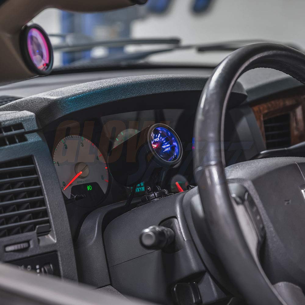 GlowShift Universal Black Single Gauge Swivel Dashboard Pod - Fits Any Make/Model - Swivels 360 Degrees - ABS Plastic - Mounts (1) 2-1/16&quot; (52mm) Gauge to Vehicle's Dash